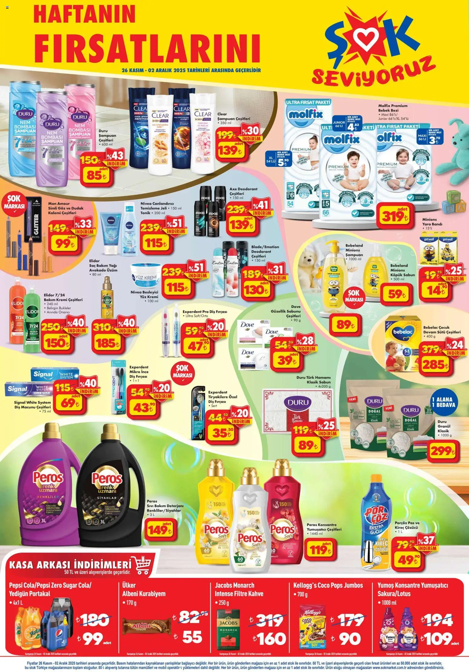 Şok Market Katalog - 26.11.2025 tarihinden itibaren geçerlidir | Sayfa: 1 | Ürünler: Sabun, Diş fırçası, Üzüm, Bağlayıcı