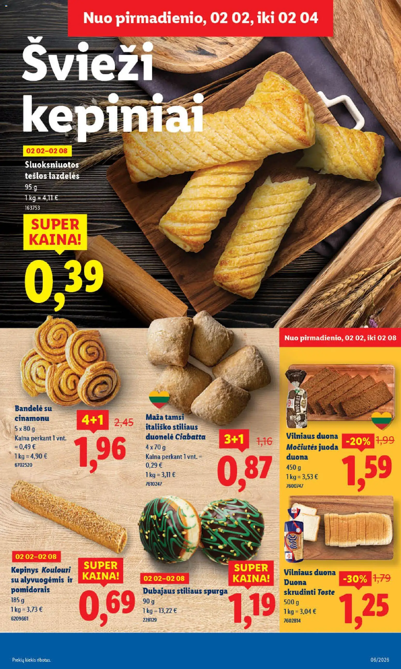 LIDL akcijos nuo 02.02.2026 | Puslapis: 5 | Prekių: Spurga, Bandelė, Duona