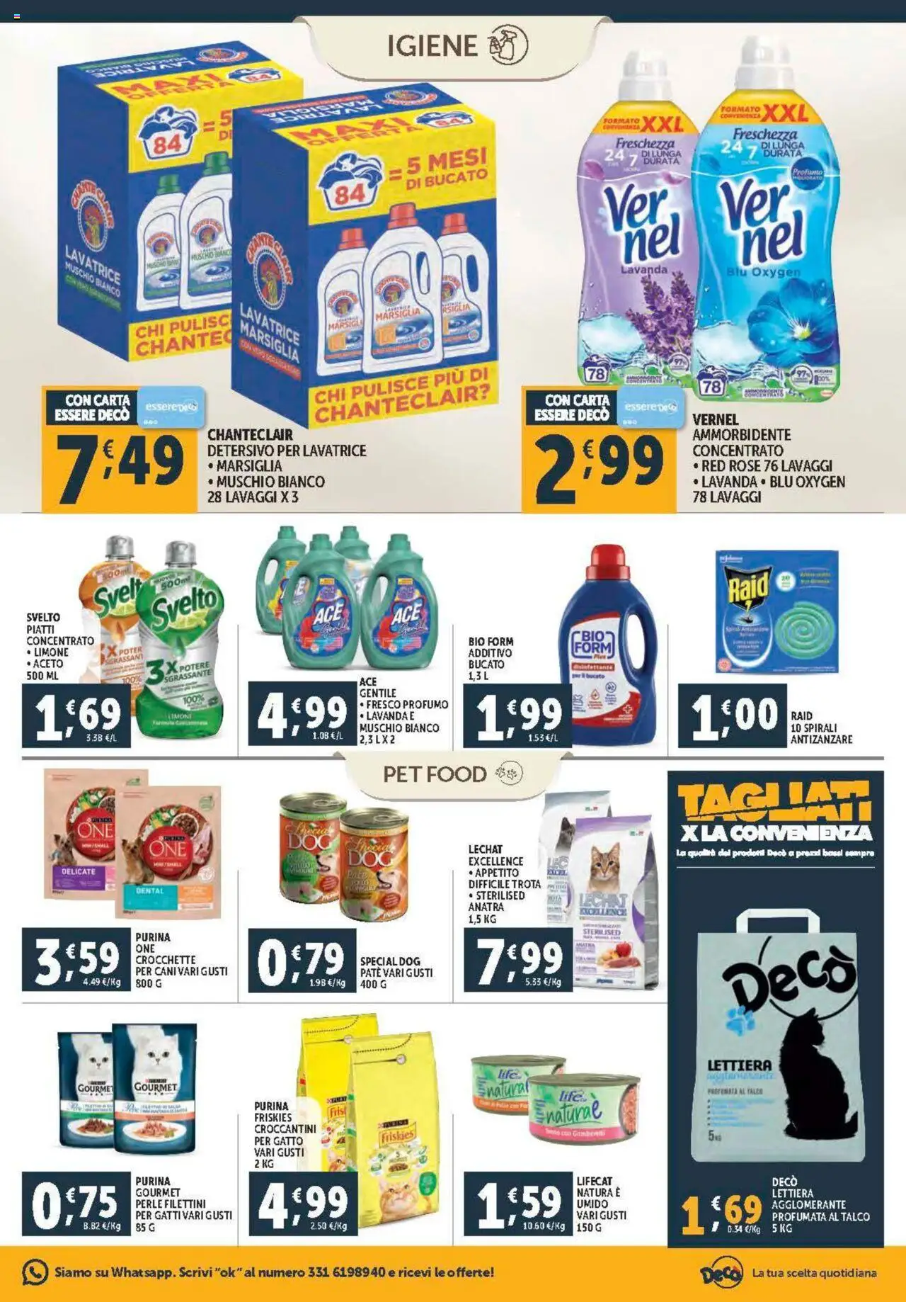 Volantino Decò del 08.08.2025 | Pagina: 19 | Prodotti: Paté, Ammorbidente, Talco, Aceto