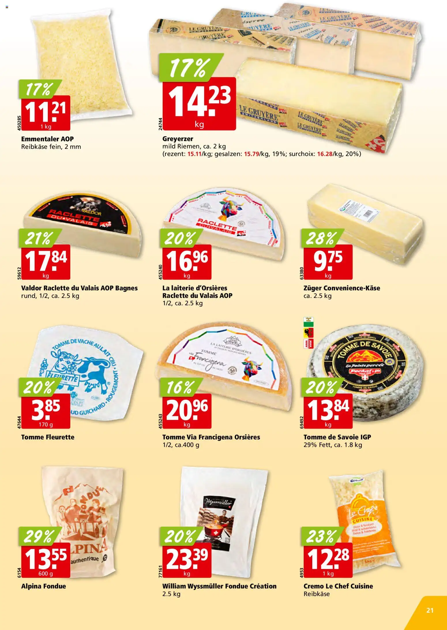 Aligro Aktionen Chavannes, Matran, Genf, Sitten – gültig ab 24.11.2025 | Seite: 21 | Produkte: Raclette, Fondue