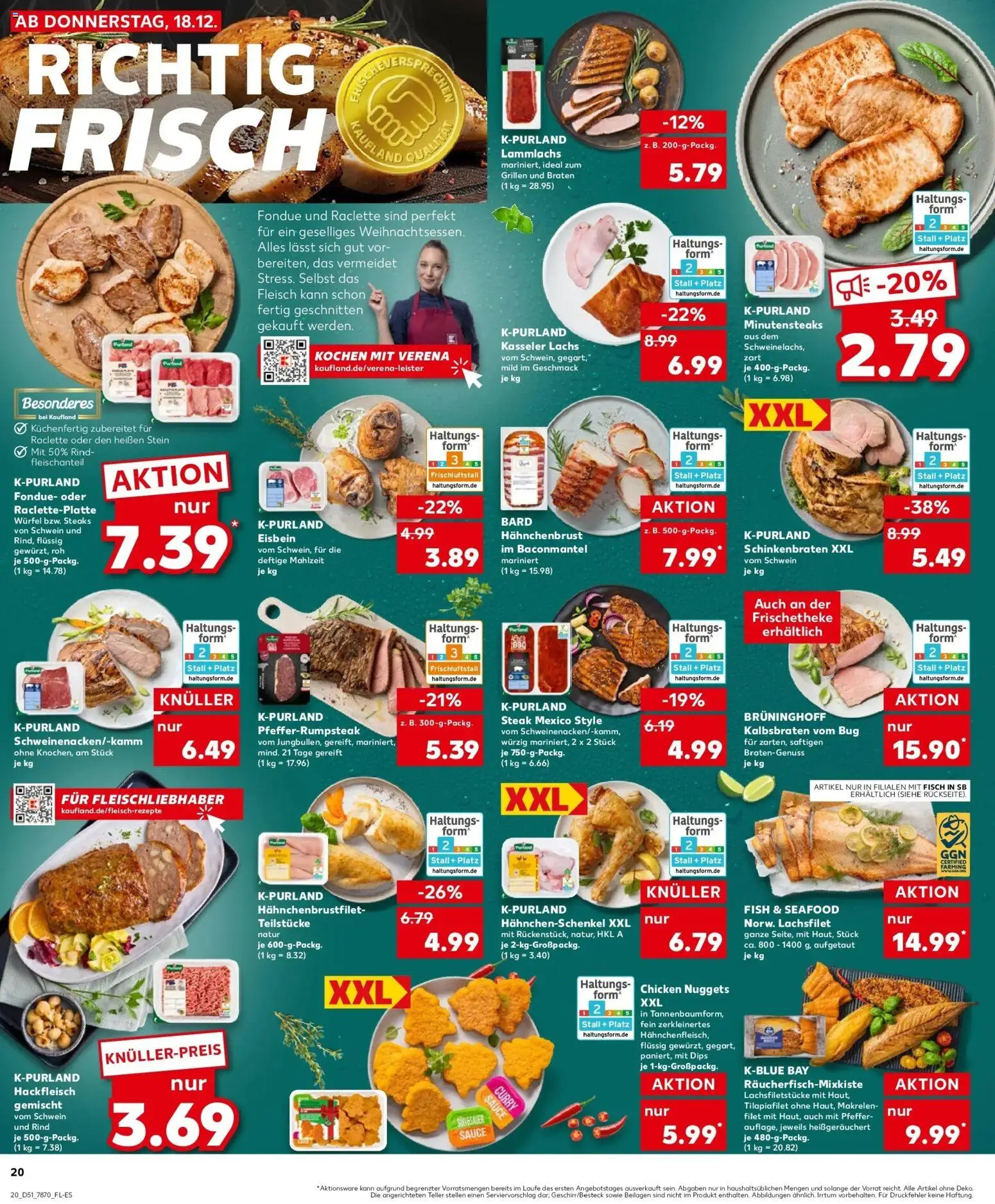 Kaufland prospekt Schorndorf	 – gültig ab 22.12.2025 | Seite: 20 | Produkte: Hahnchenschenkel, Pfeffer, Fondue, Hackfleisch