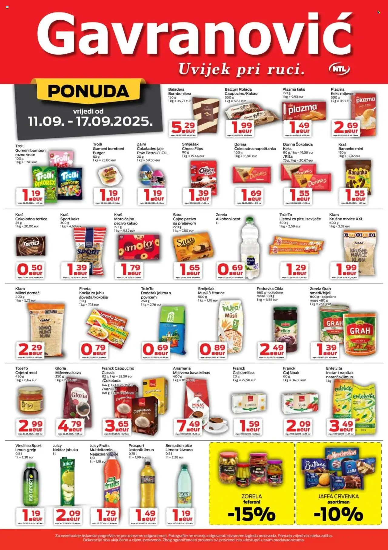 Gavranović katalog | vrijedi od 11.09.2025 | Stranica: 3 | Proizvodi: Med, Bomboni, Limun, PC