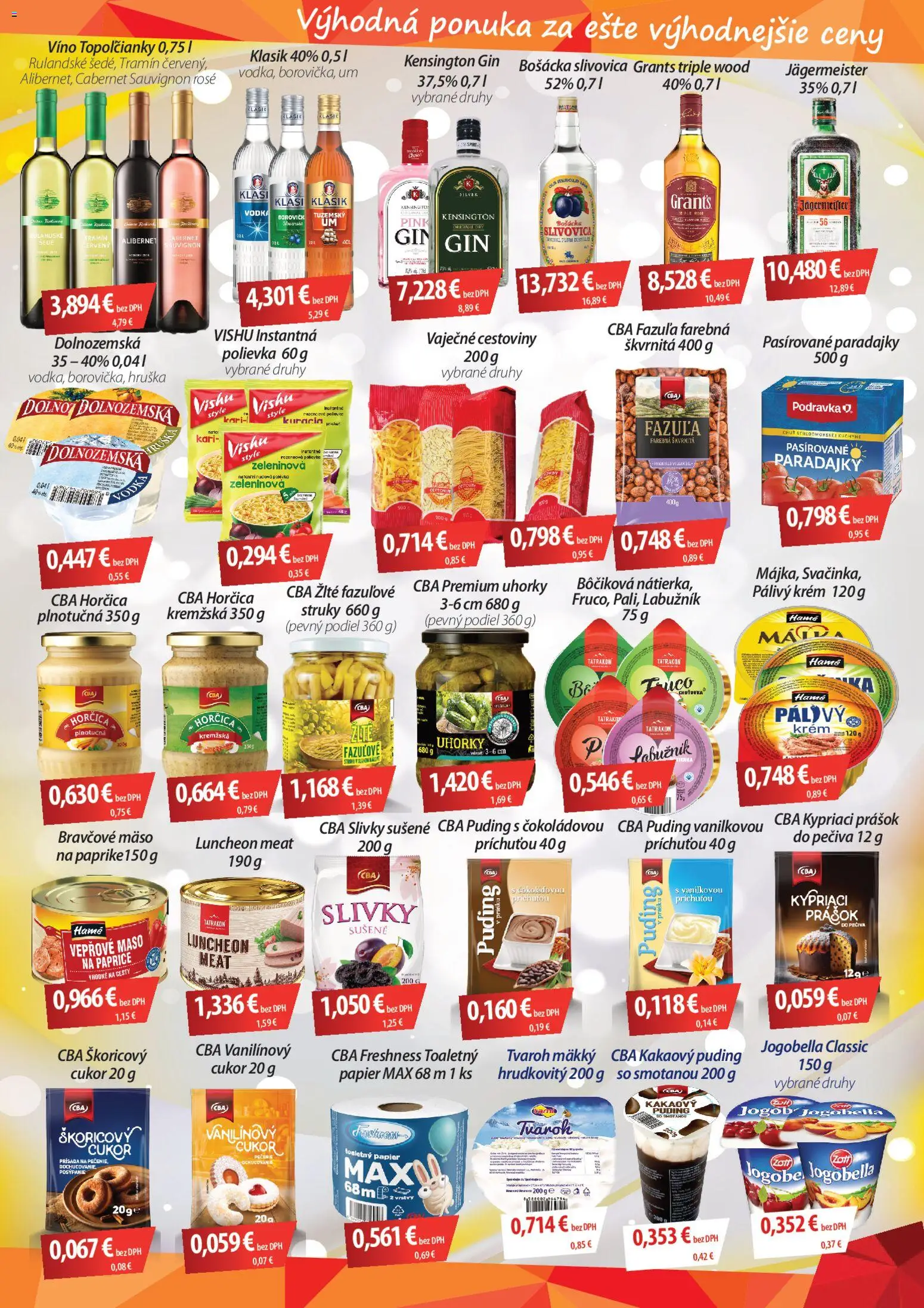 Nové CBA Verex akcie – leták je platný od 06.11.2025 | Strana: 3 | Produkty: Cestoviny, Slivovica, Kuchyne, Cukor