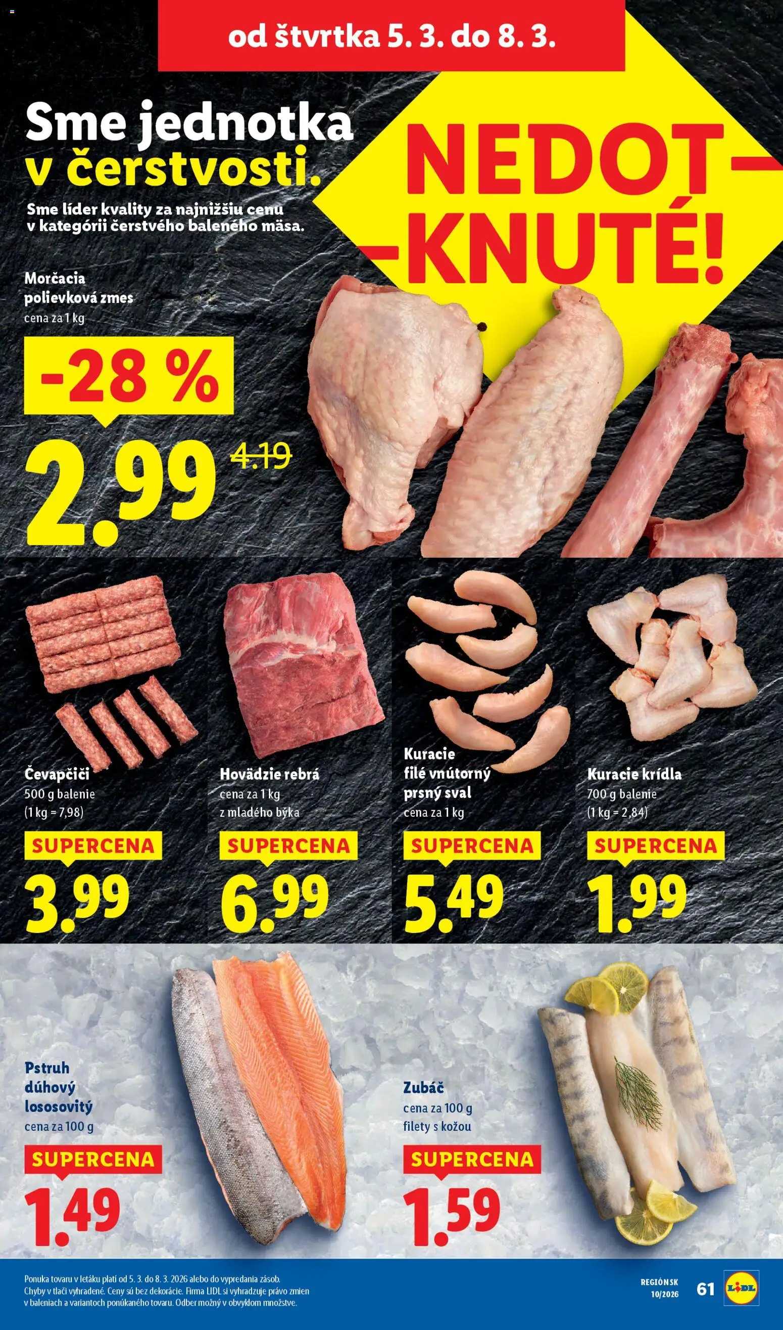 Nové Lidl akcie – leták je platný od 05.03.2026 | Strana: 12 | Produkty: Pstruh, Kuracie krídla