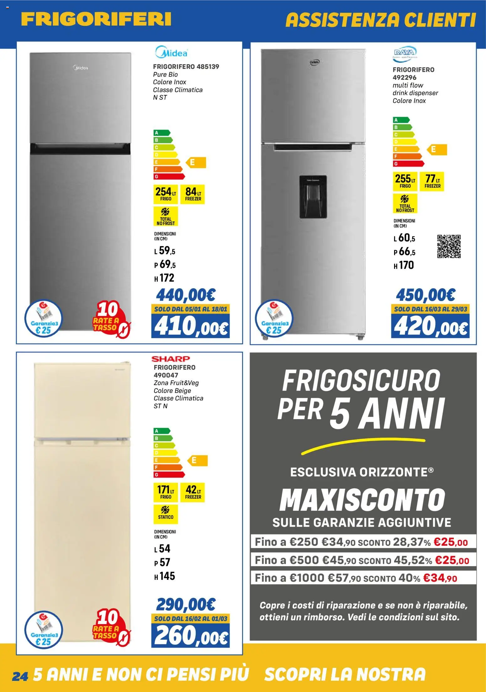 Volantino Orizzonte del 01.11.2025 | Pagina: 24 | Prodotti: Freezer, Frigorifero