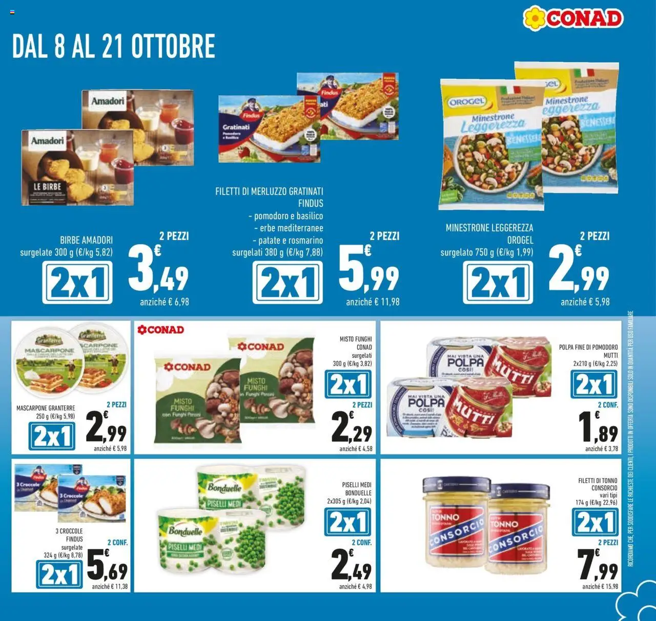 Volantino Conad del 08.10.2025 | Pagina: 13 | Prodotti: Minestrone, Basilico, Tonno, Mutti