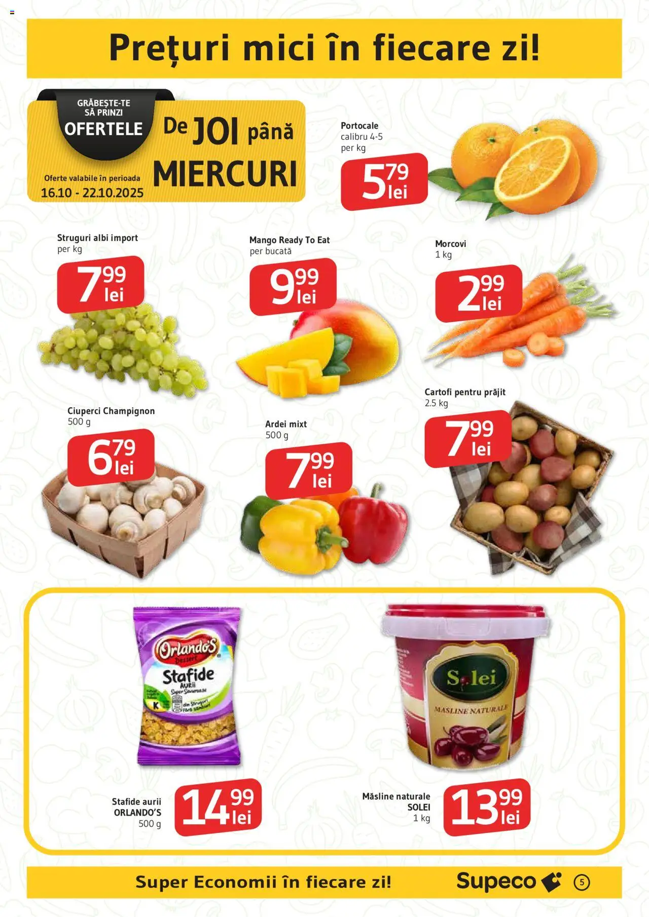 Noul catalog Supeco – valabil de la 16.10.2025 | Pagină: 5 | Produse: Mici, Ardei, Portocale, Stafide