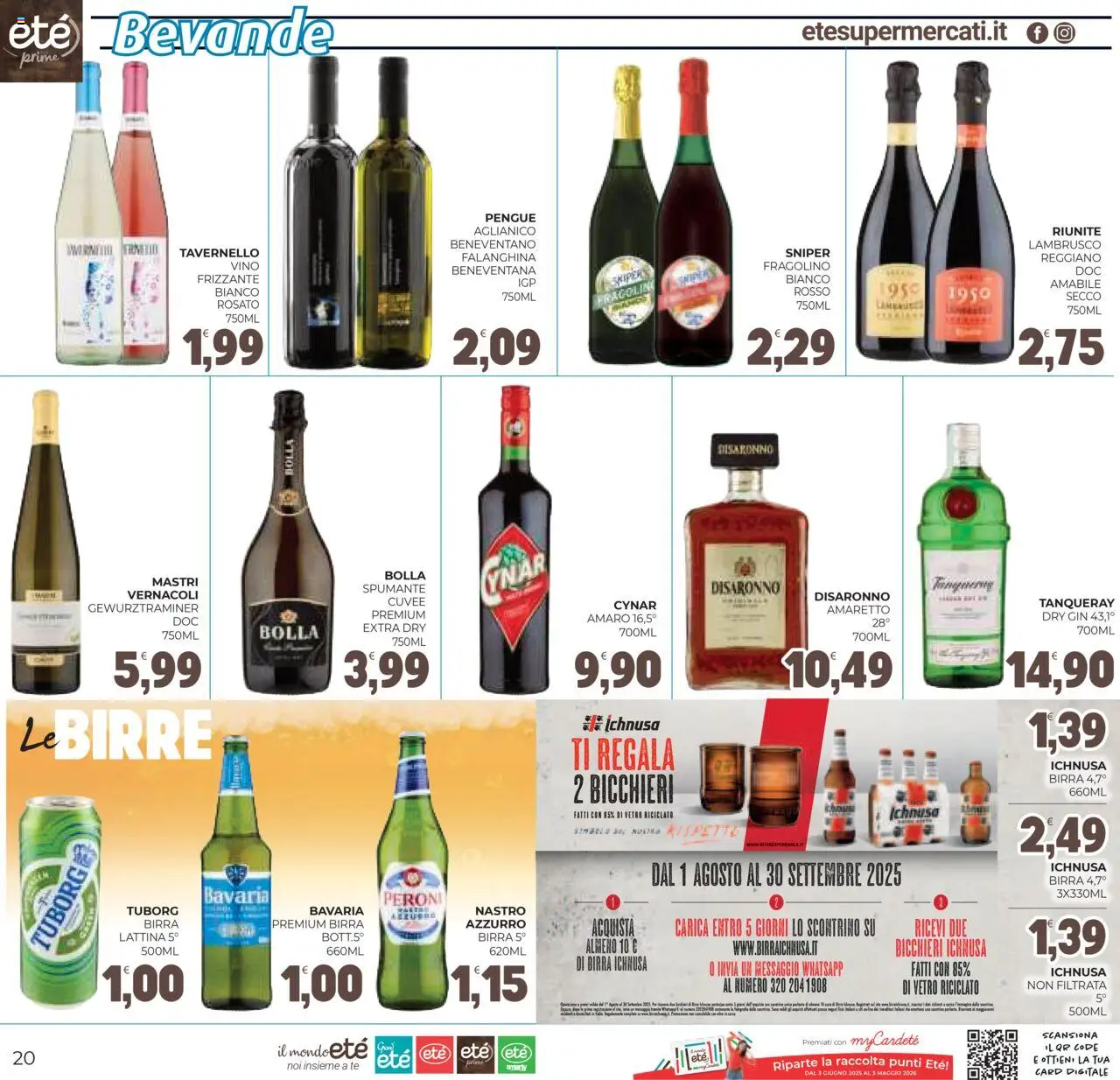 Volantino Eté del 05.08.2025 | Pagina: 20 | Prodotti: Birra, Tè, Gin, Spumante