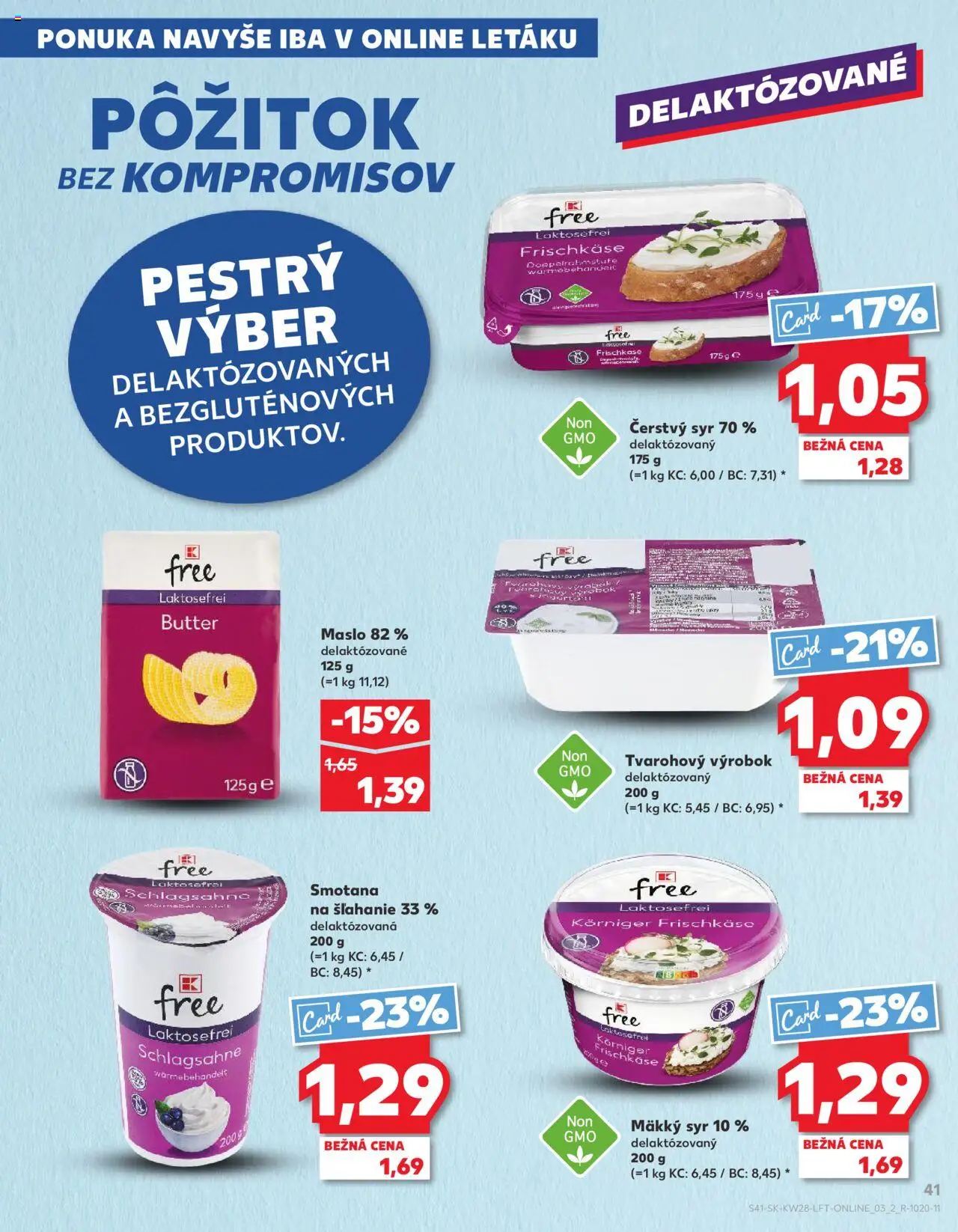 Kaufland Partizánske │ platný od 10.07.2025 | Strana: 41 | Produkty: Maslo, Syr, Smotana, Smotana na šľahanie