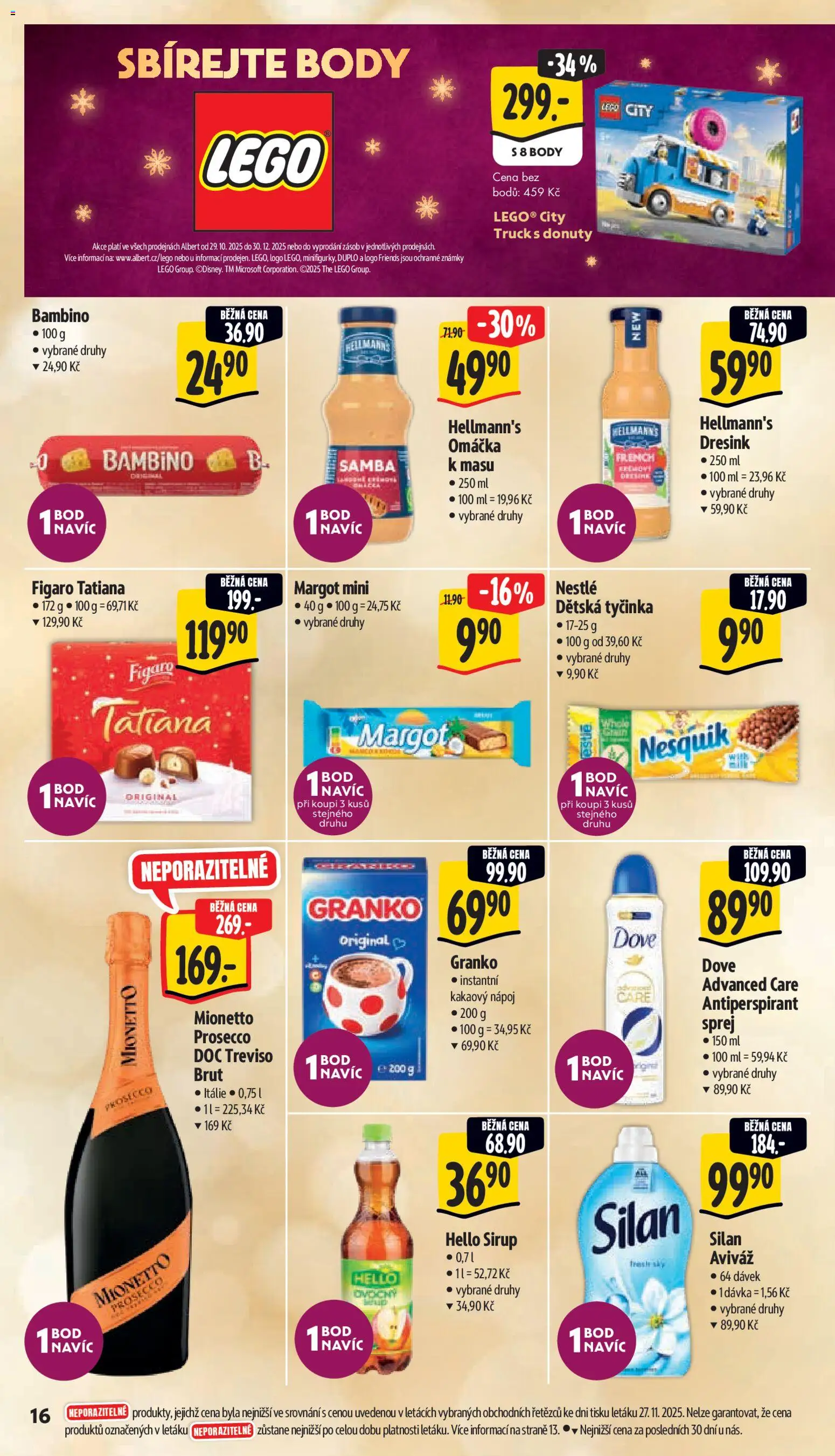 Albert leták - Supermarket od 03.12.2025 | Strana: 23 | Produkty: Antiperspirant, LEGO, Nesquik, Dove