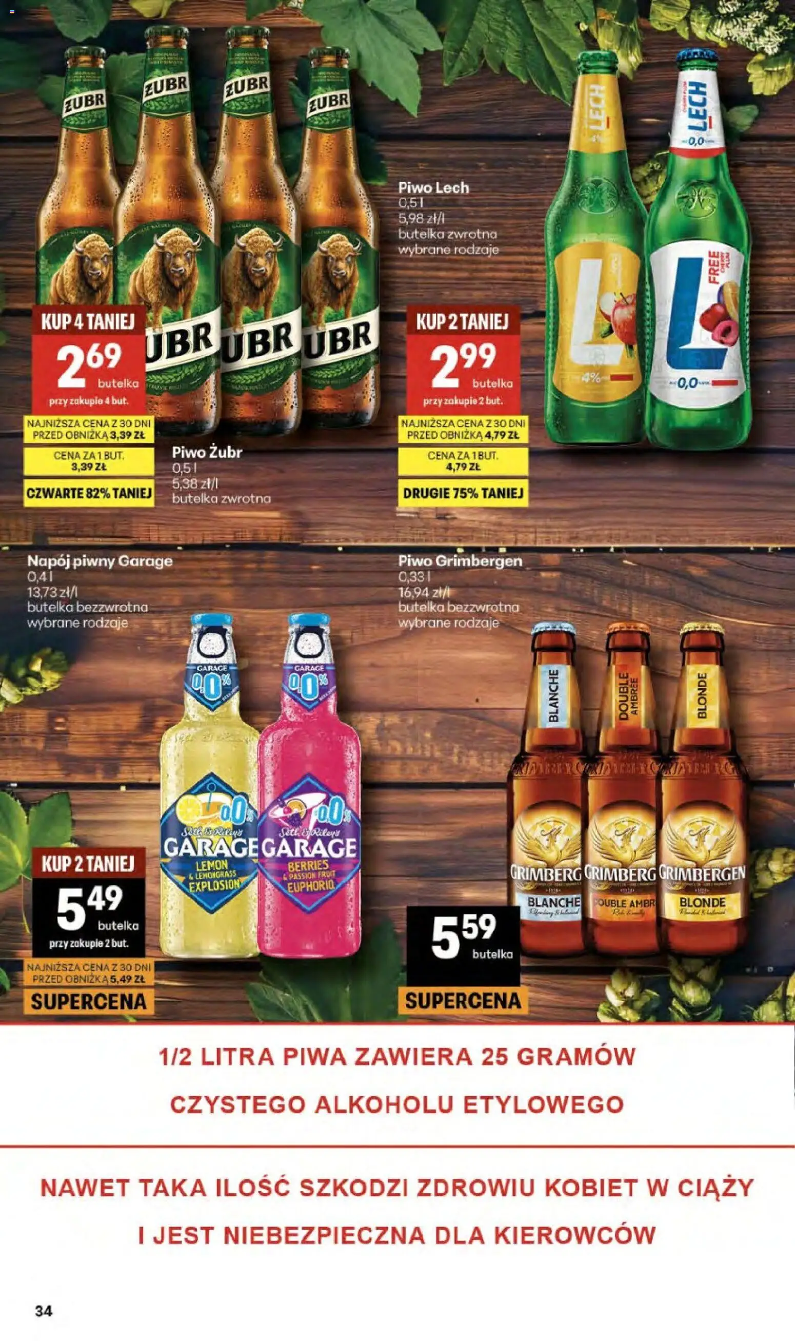 Delikatesy Centrum gazetka - Sklepy Własne od 23.04.2026 | Strona: 34 | Produkty: Piwo żubr, Piwo grimbergen, Piwo