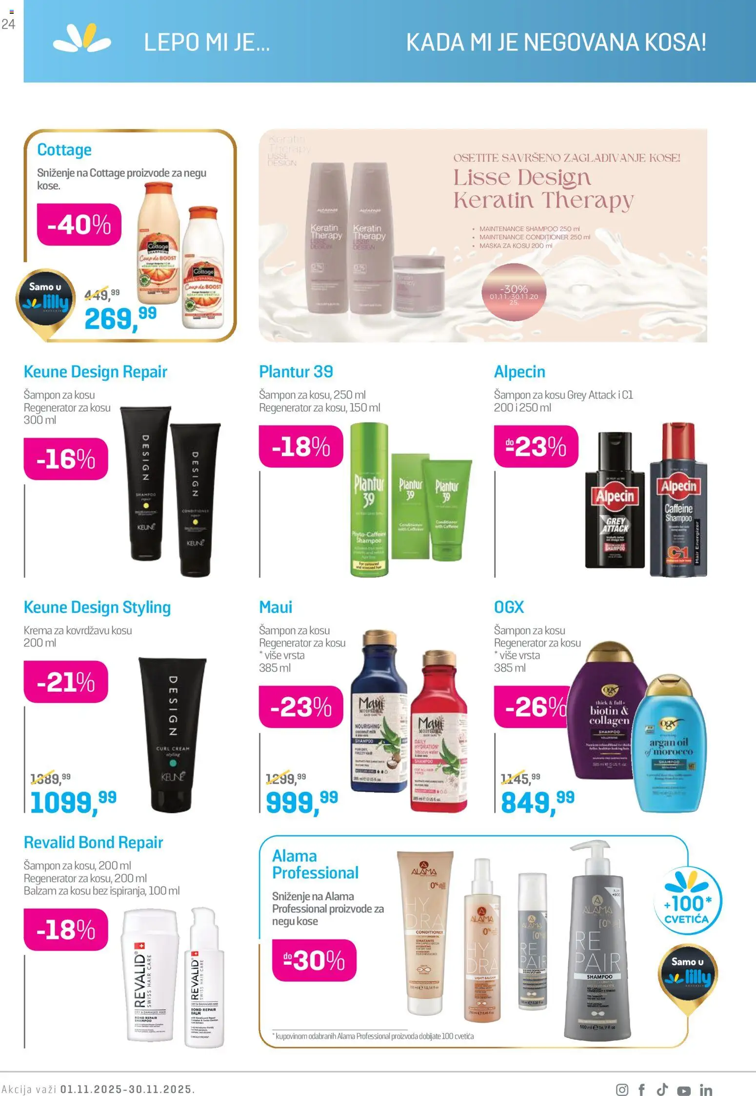 Lilly drogerie katalog - važi od 01.11.2025 | Strana: 24 | Proizvode: Šampon, Balzam, Maska za kosu, Maska