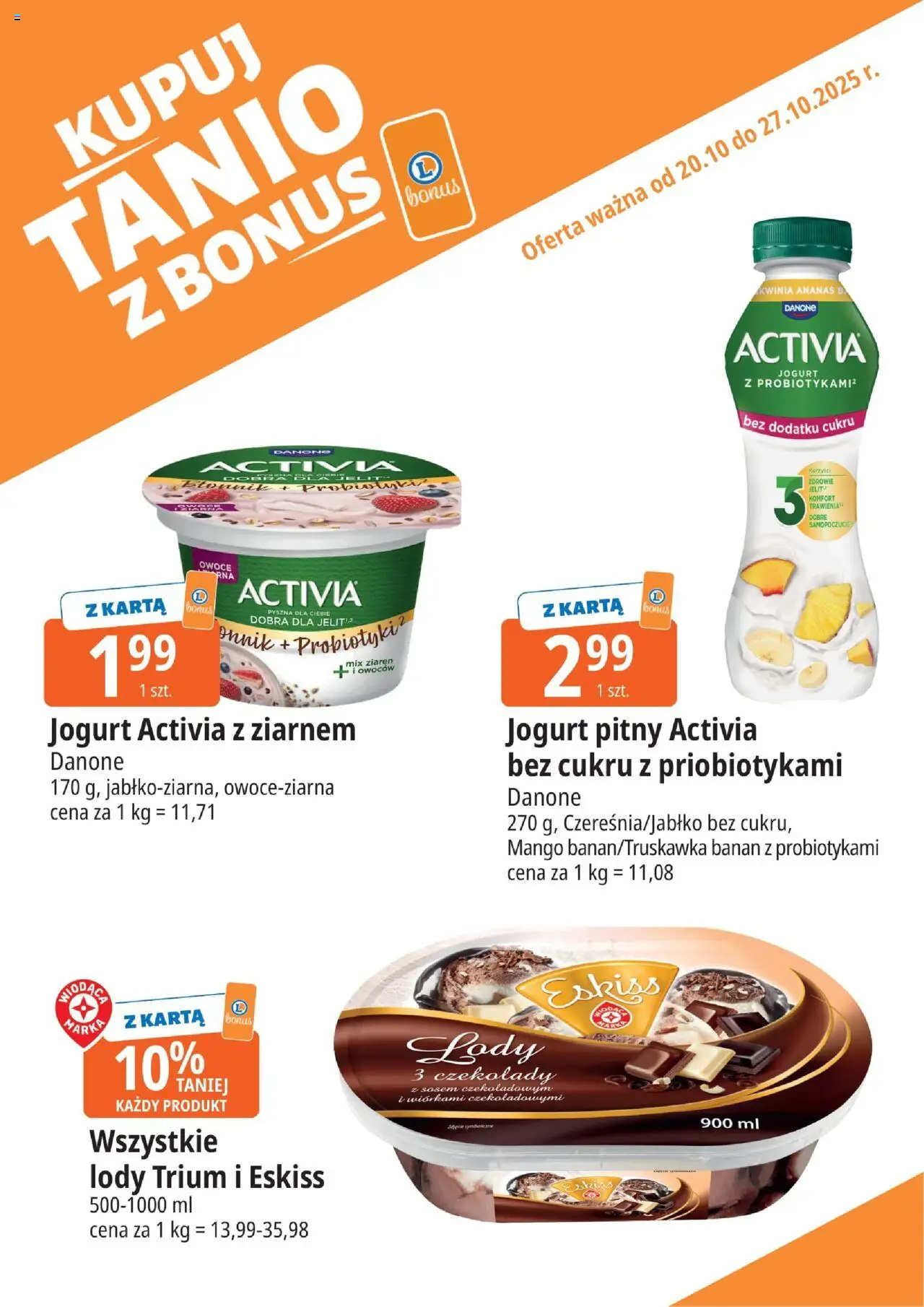 E.Leclerc Gazetka - Radom kupony dodatkowe od 20.10.2025 | Strona: 4 | Produkty: Mango, Karta, Jogurt, Owoce