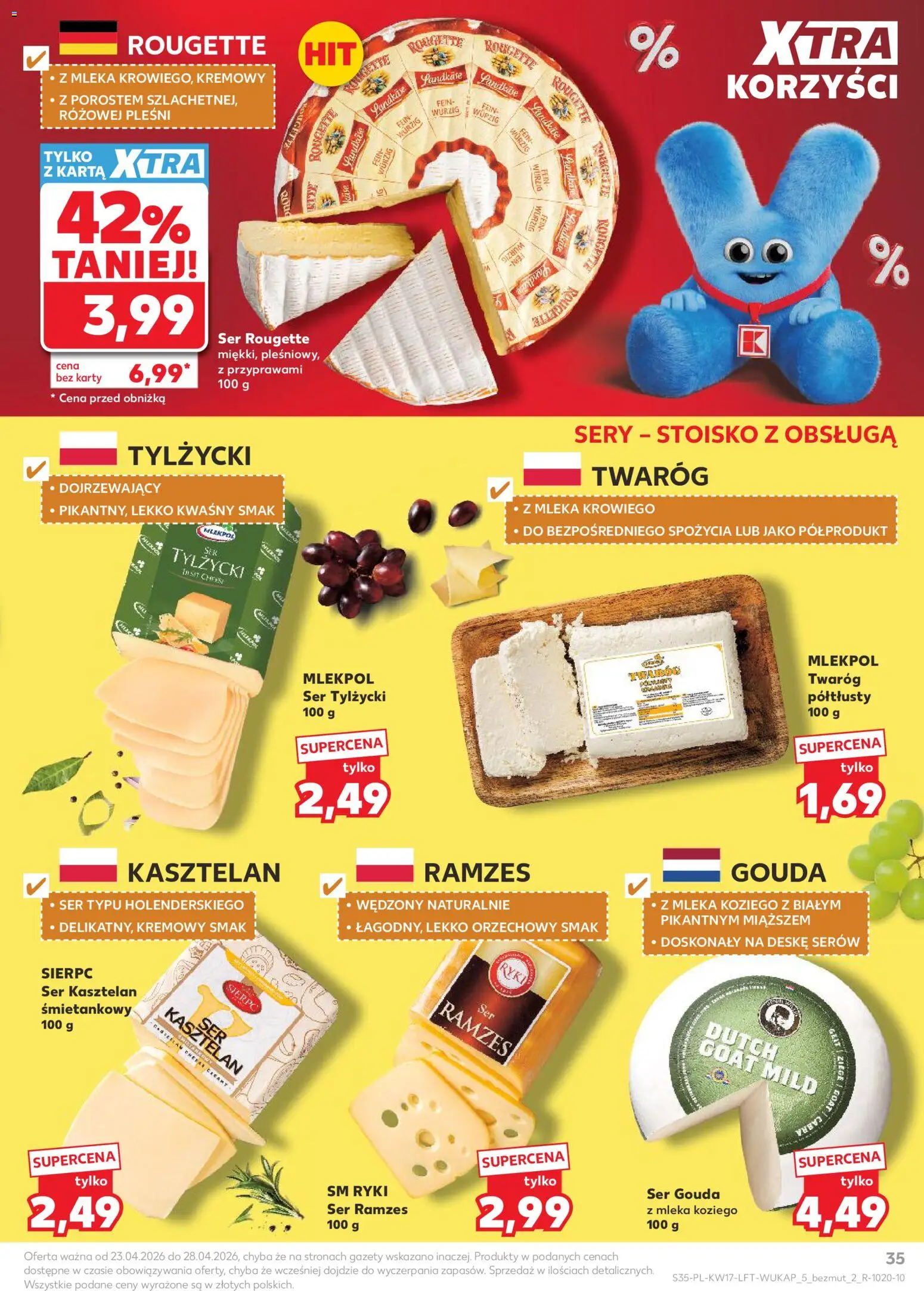 Kaufland gazetka od 23.04.2026 | Strona: 35 | Produkty: Karta, Mleka, Ser, Twaróg