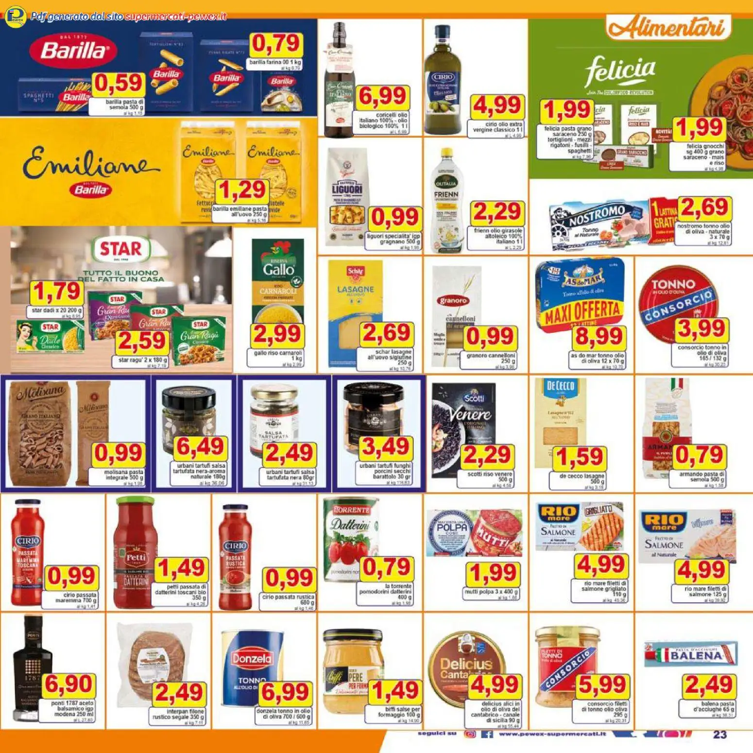 Volantino Pewex del 16.12.2025 | Pagina: 23 | Prodotti: Riso Carnaroli, Olio, Funghi, Olio di Oliva