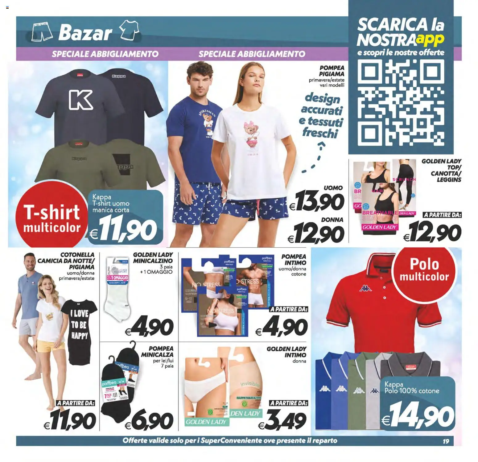 Volantino SuperConveniente del 28.04.2026 | Pagina: 19 | Prodotti: Camicia, Pigiama, Leggins, Polo