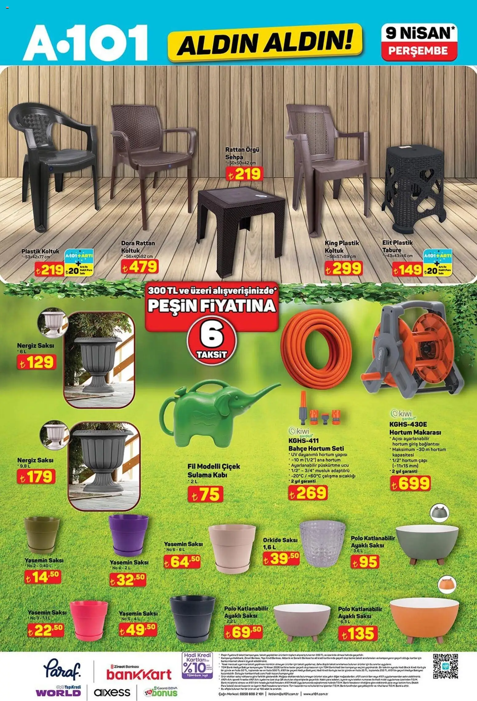 A101 - Katalog Aldın Aldın - 09.04.2026 tarihinden itibaren geçerlidir | Sayfa: 9 | Ürünler: Koltuk, Saksı, Yasemin, Telefon