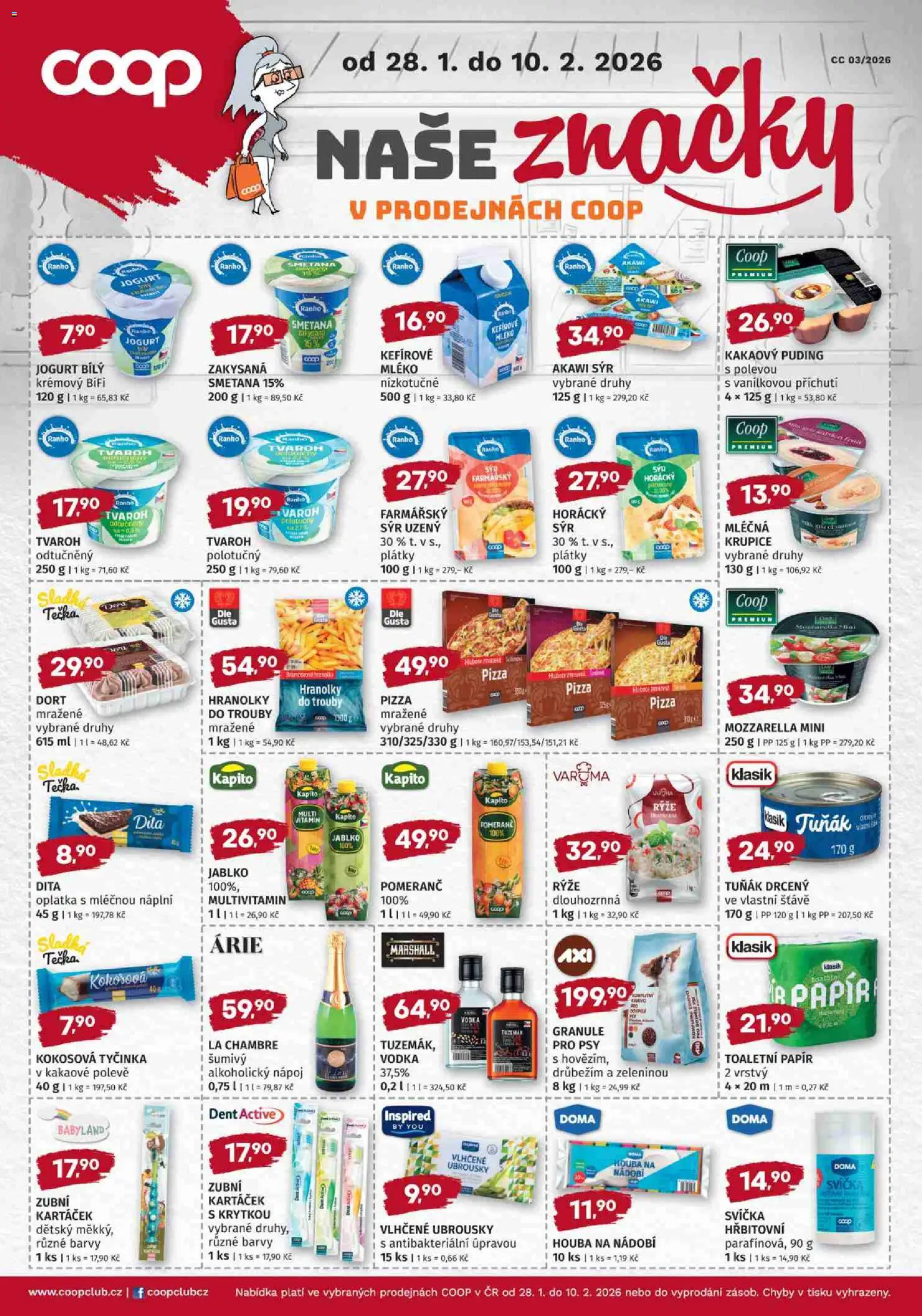 Konzum leták od 28.01.2026 | Strana: 12 | Produkty: Krupice, Tvaroh, Puding, Ubrousky