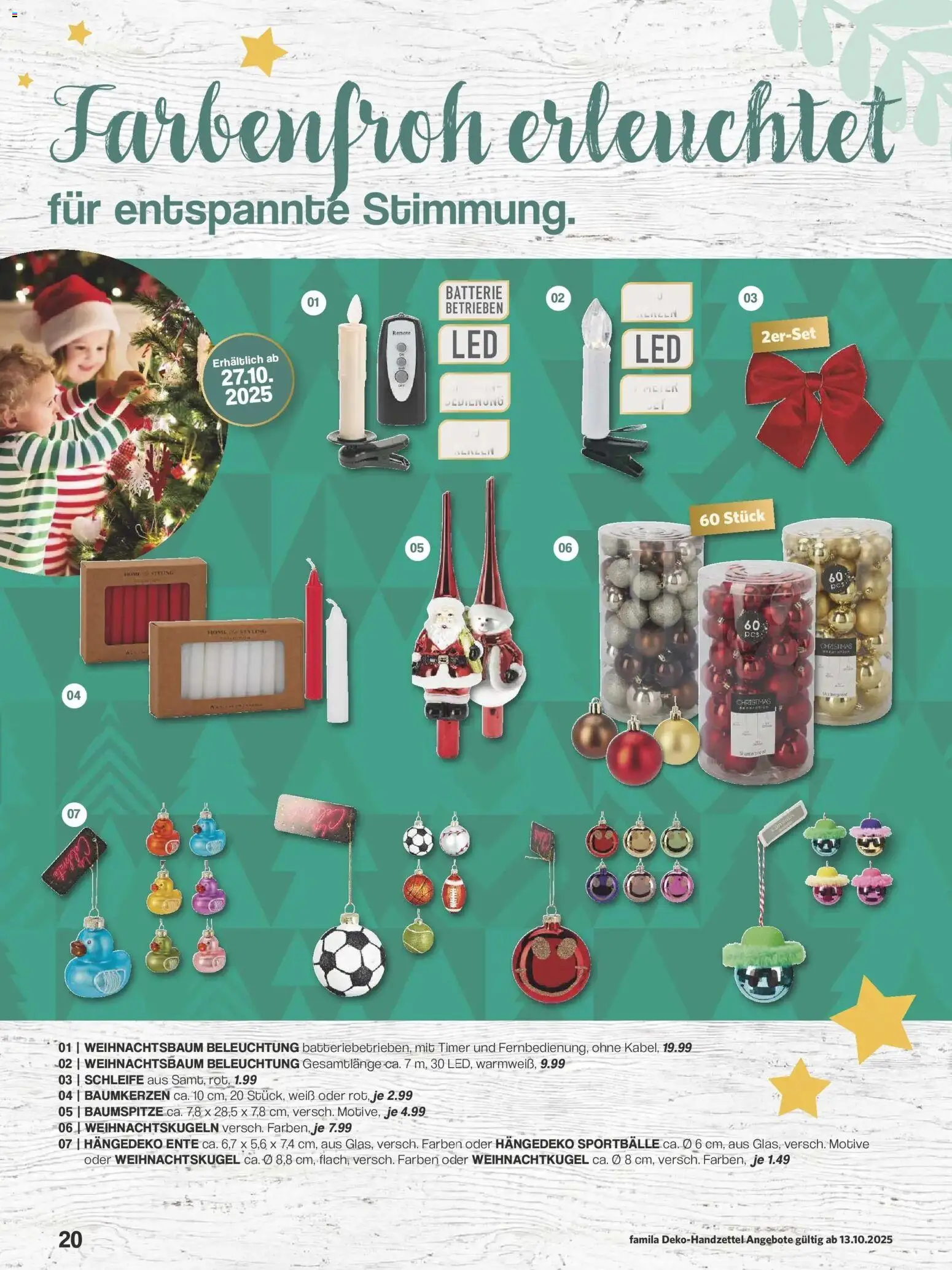 Famila Nordwest - Famila: Weihnachtsdeko – gültig ab 12.10.2025 | Seite: 20 | Produkte: Batterie, Ente