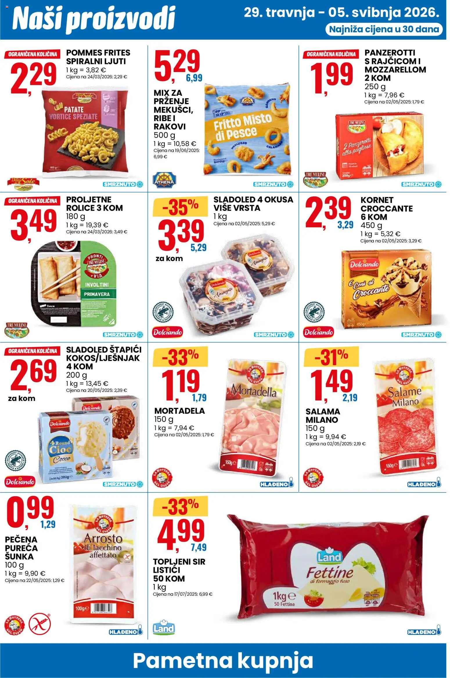 Eurospin katalog | vrijedi od 29.04.2026 | Stranica: 8 | Proizvodi: Pommes frites, Lješnjak, Štapići, Kornet