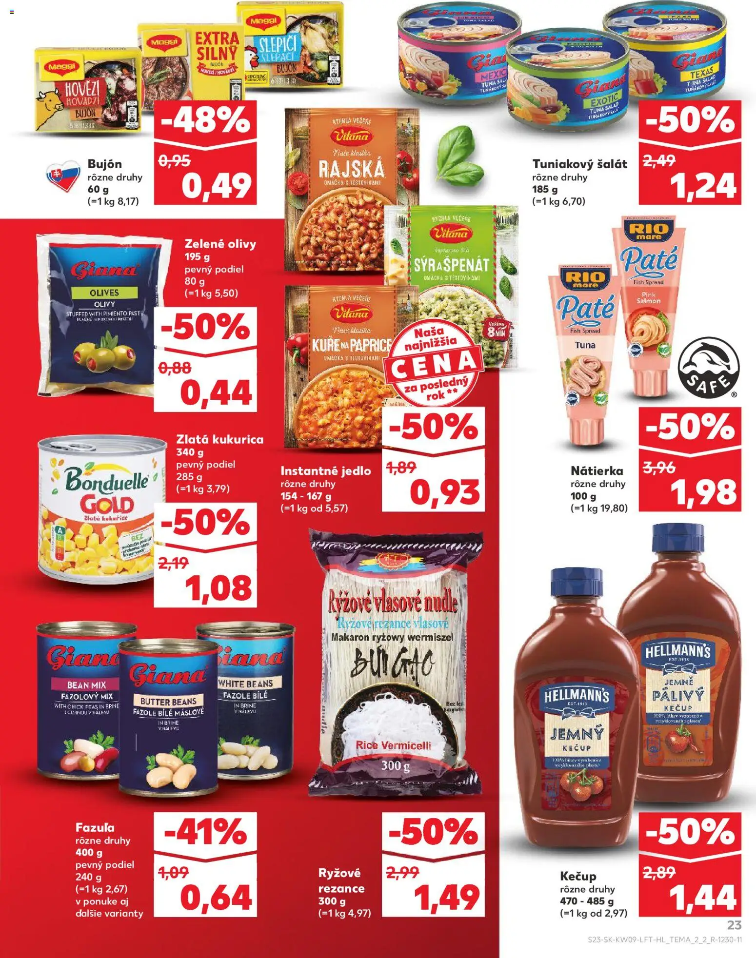 Nové Kaufland akcie – leták je platný od 26.02.2026 | Strana: 23 | Produkty: Bujón, Fazuľa, Rio Mare, Šalát