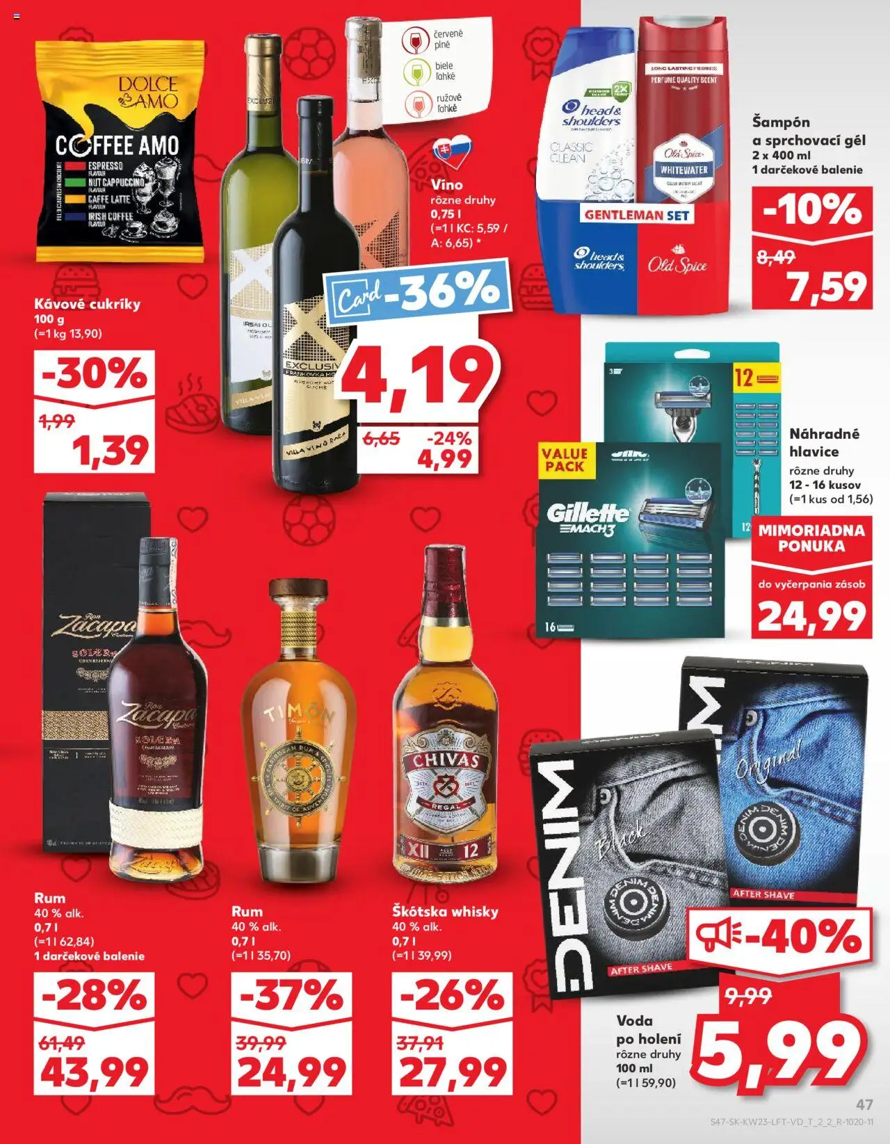 Nové Kaufland akcie – leták je platný od 05.06.2025 | Strana: 47 | Produkty: Regál, Old Spice, Whisky, Rum