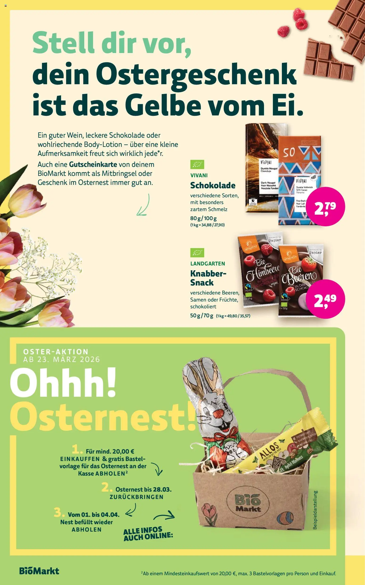 BioMarkt Prospekt 	 – gültig ab 25.03.2026 | Seite: 16 | Produkte: Schokolade, Äpfel, Himbeere