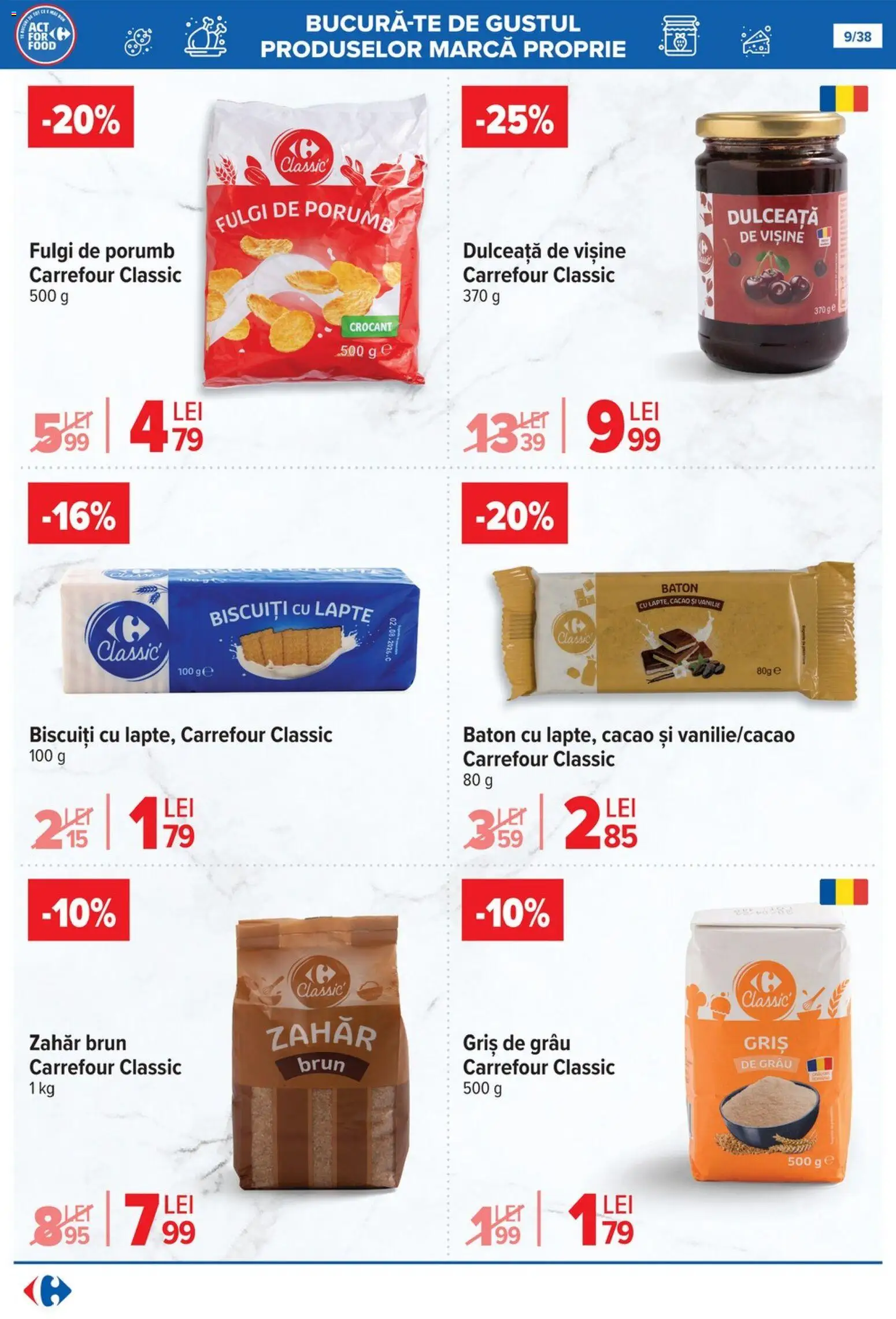 Noul catalog Carrefour – valabil de la 29.10.2025 | Pagină: 9 | Produse: Biscuiți, Fulgi, Porumb, Zahăr