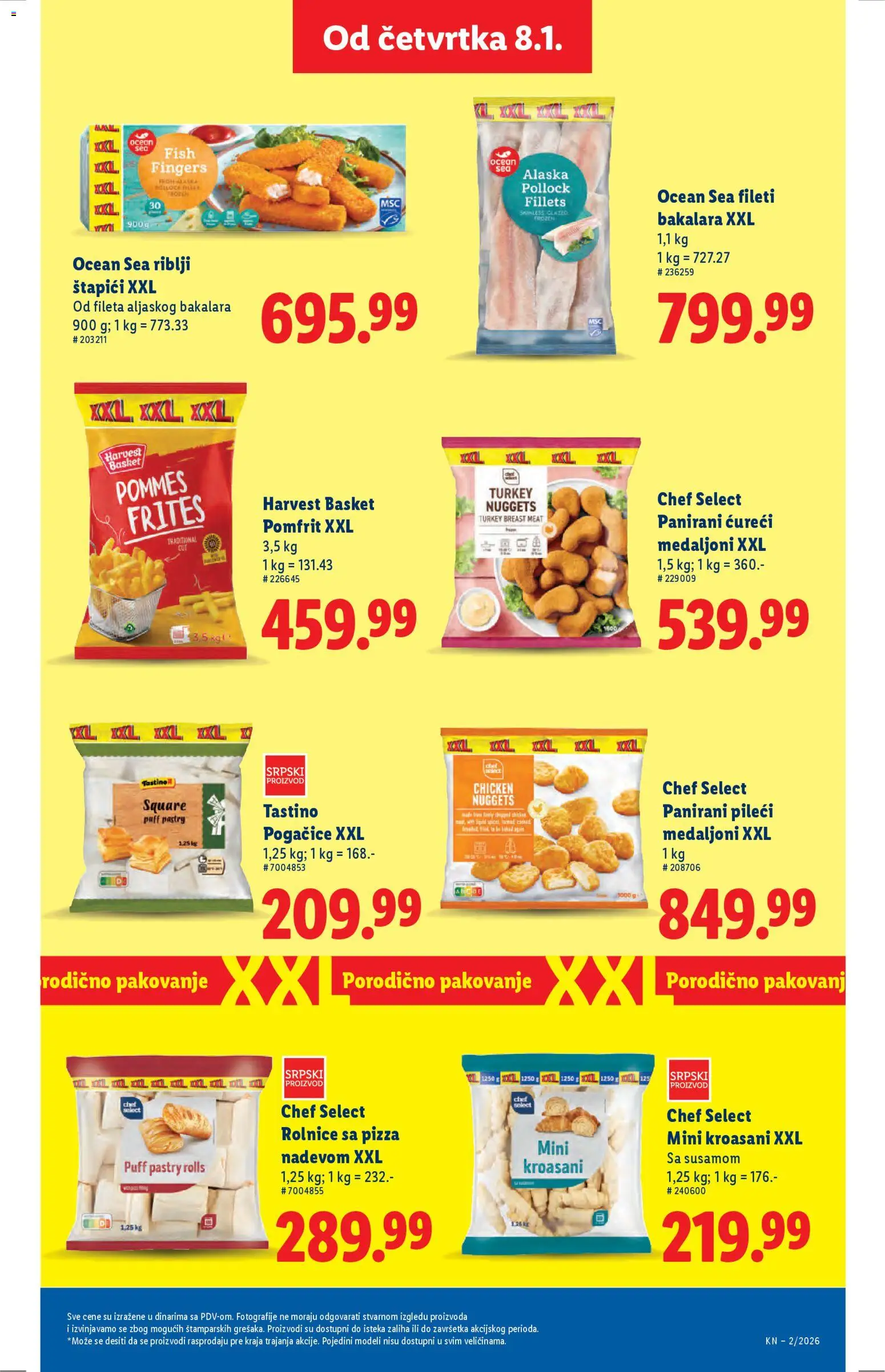 Lidl katalog - važi od 08.01.2026 | Strana: 29 | Proizvode: Chicken nuggets, Riblji štapići, Pomfrit, Pakovanje