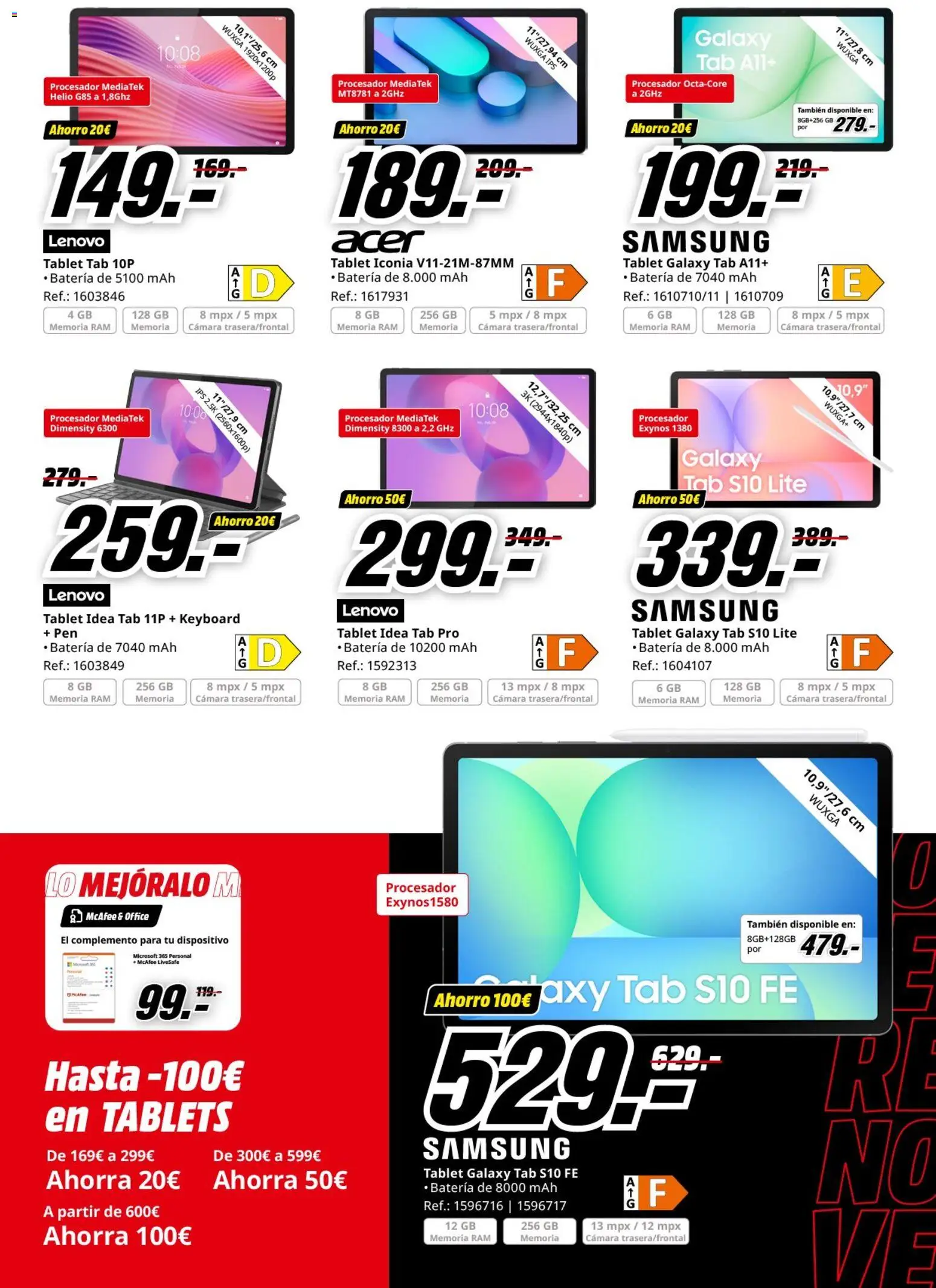 Media Markt folleto │ válido desde el 11.03.2026 | Página: 24 | Productos: Tablet, Cámara, Batería