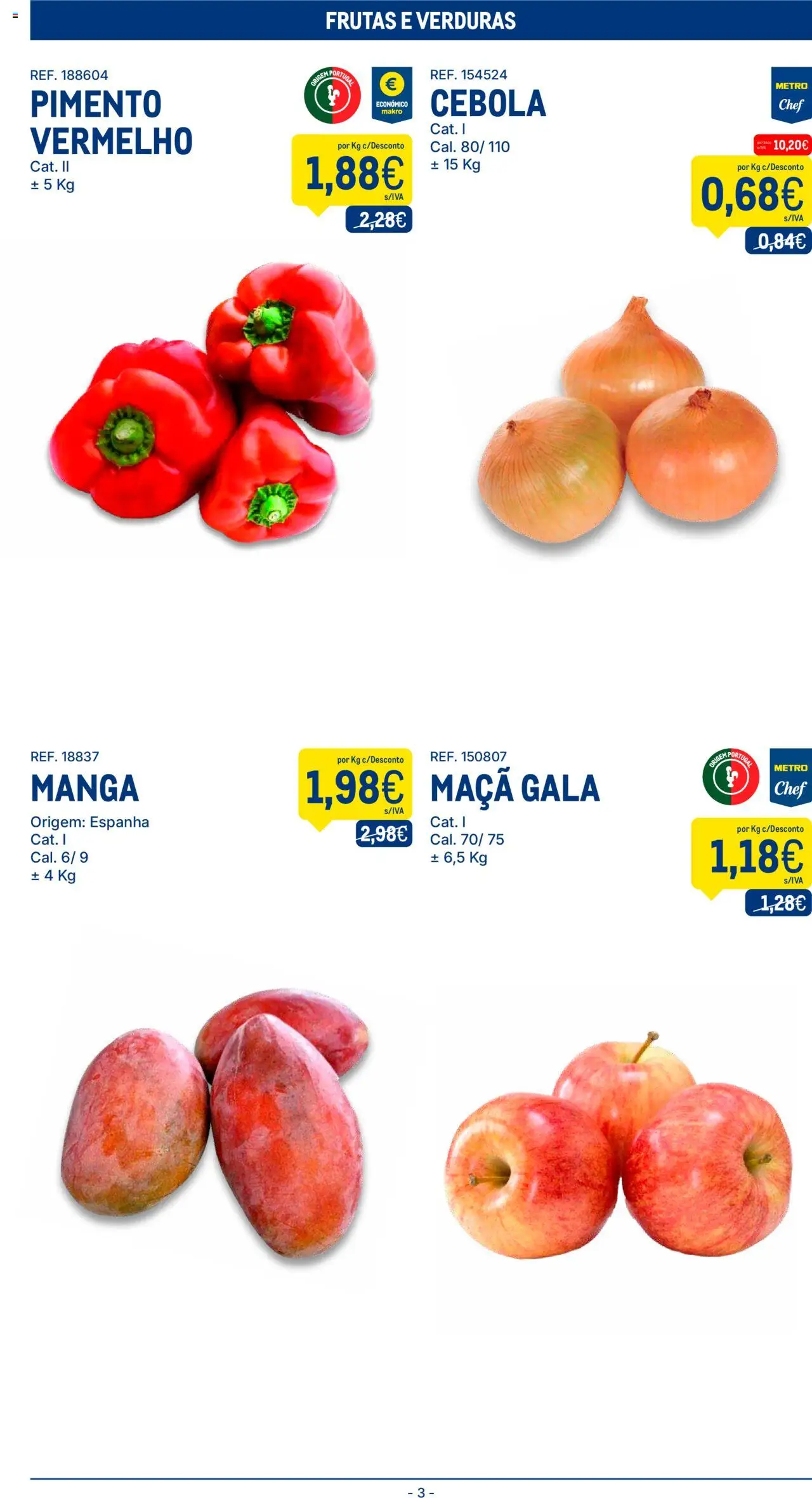 Makro folheto │ válido de 09.09.2025 | Página: 3 | Produtos: Cebola, Maça