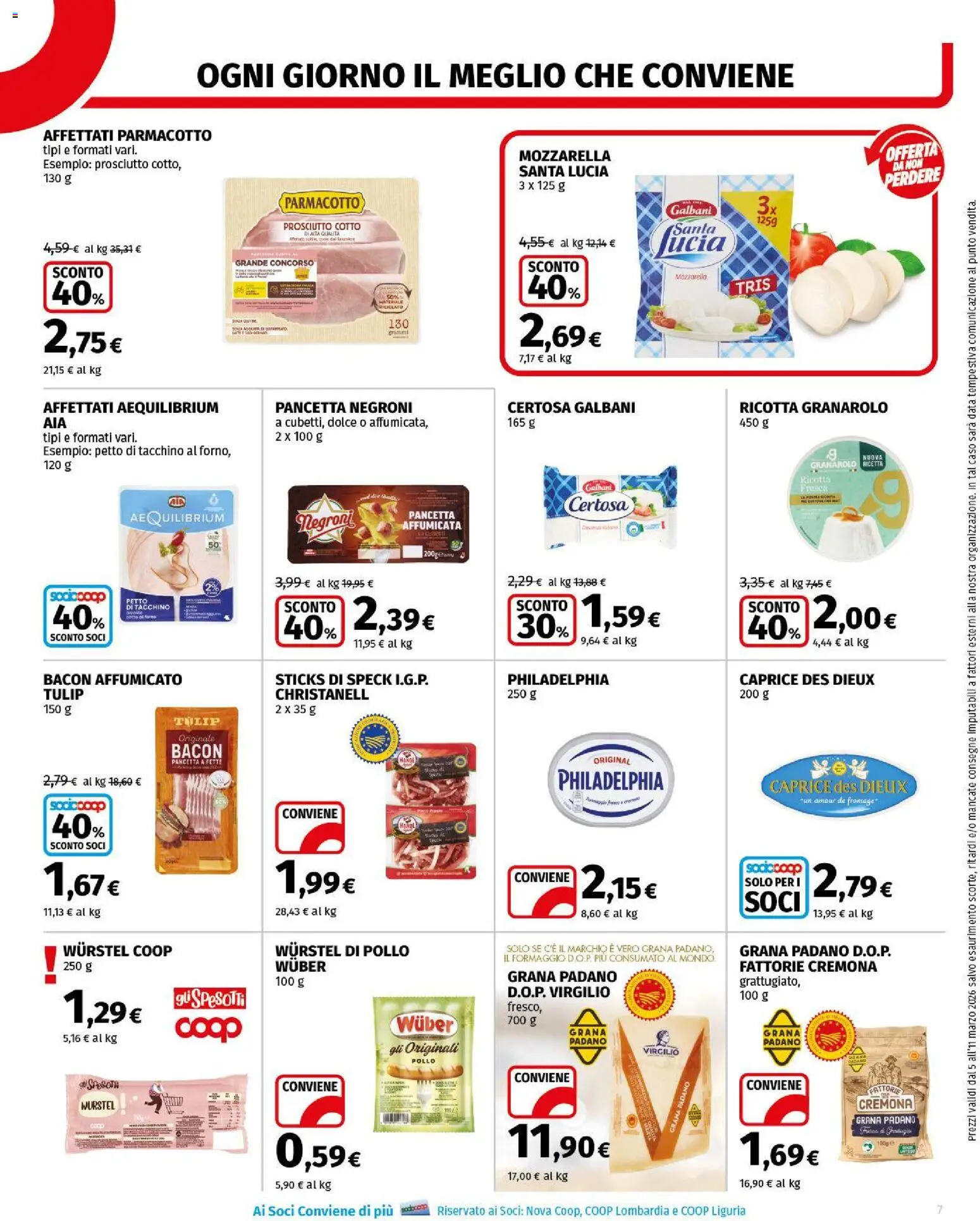 Volantino COOP del 05.03.2026 | Pagina: 7 | Prodotti: Pollo, Tacchino, Wurstel, Data