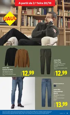Pré-visualização esmara Men Calças Cargo, 73% Algodão, 24% poliéster (reciclado), 3% elastano (LYCRA®) Tam. S ao XL consoante modelo válido de 20.10.2025 | Página: 3 | Produtos: Algodão, Calças, Camisola