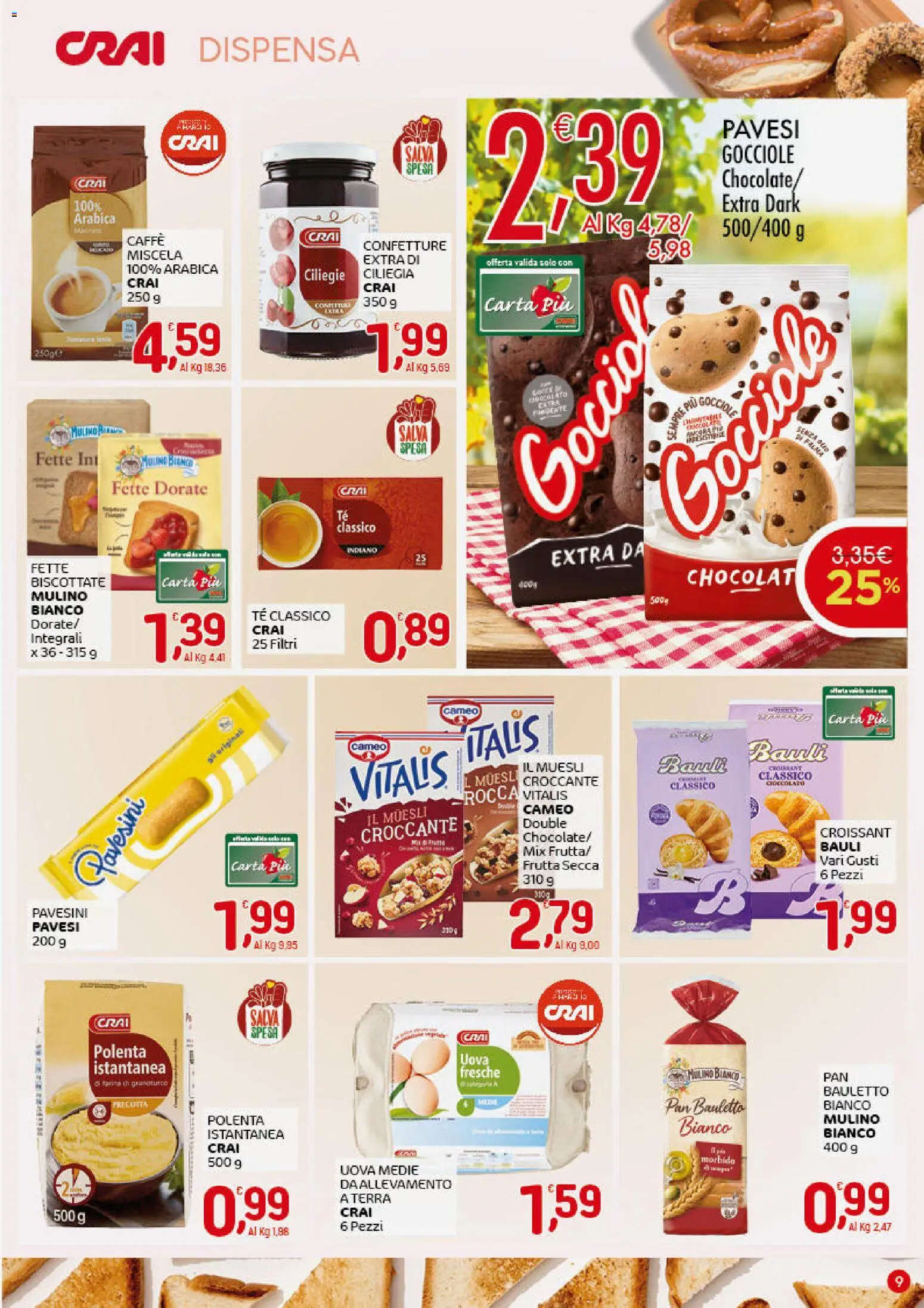 Volantino CRAI del 18.12.2025 | Pagina: 9 | Prodotti: Muesli, Uova, Olio, Terra