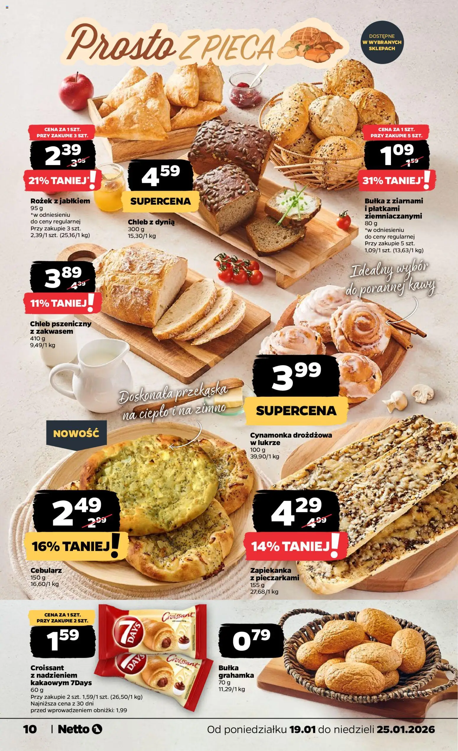 Netto gazetka - Spożywcza od 19.01.2026 | Strona: 10 | Produkty: Dynia, Zapiekanka, Bułka, Chleb