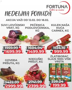 Fortuna Market nedelnja ponuda - pregled Fortuna Market kataloga - važi od 12.02.2026 | Strana: 4 | Proizvode: Kulen, Salama, Pečenica