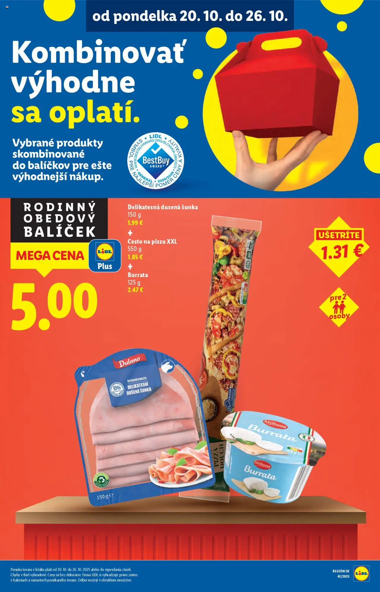 Nové Lidl akcie – leták je platný od 20.10.2025 | Strana: 21 | Produkty: Šunka, Pizza, Soľ