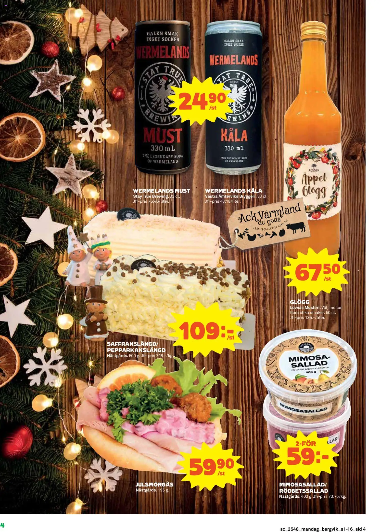 Stora Coop reklamblad aktuell från 24.11.2025 | Sida: 4 | Produkter: Rödbetssallad, Sallad
