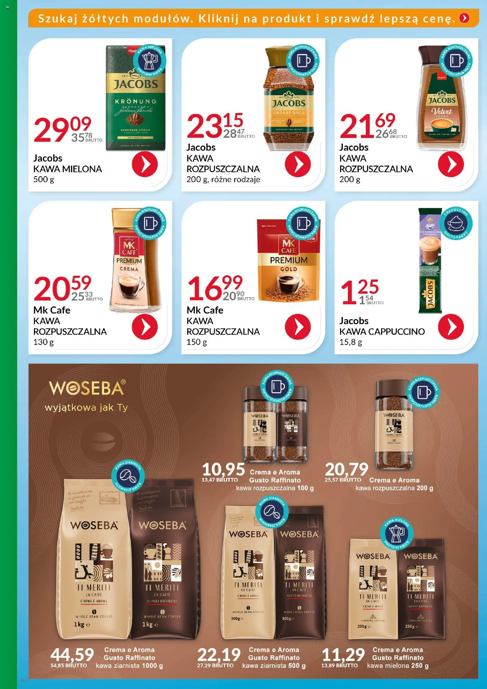 Eurocash Gazetka - Katalog Artykułów Spożywczych od 16.11.2025 | Strona: 62 | Produkty: Kawa jacobs, Kawa ziarnista, Cappuccino, Kawa