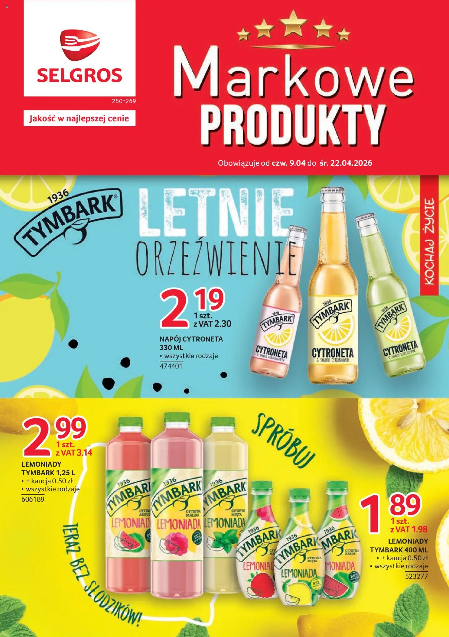 Selgros cash&carry - Markowe Produkty od 09.04.2026 | Strona: 1 | Produkty: Cytryna, Arbuz, Malina, Mięta