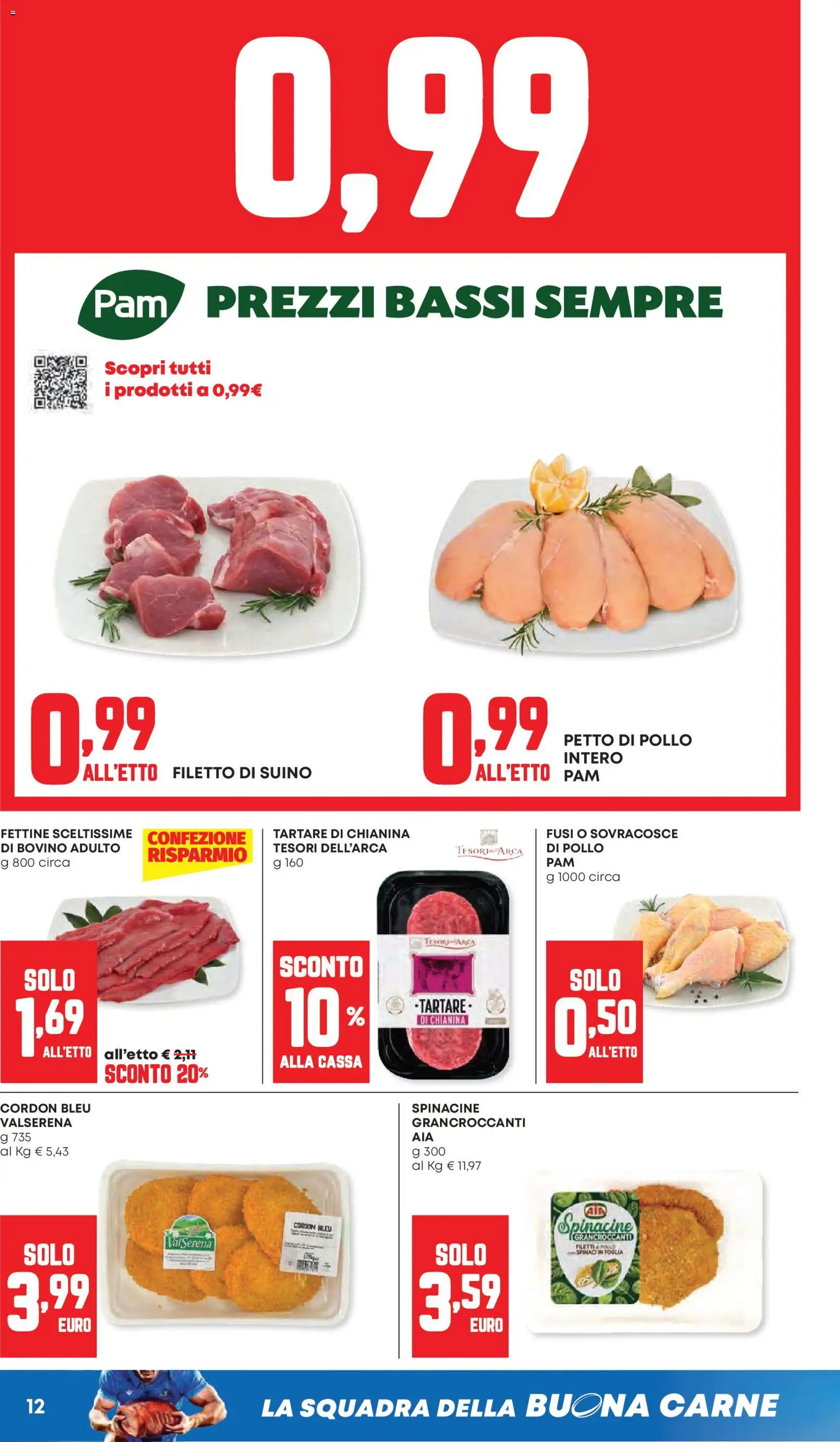 Volantino PAM del 23.04.2026 | Pagina: 12 | Prodotti: Bovino, Petto di Pollo, Pollo, Suino
