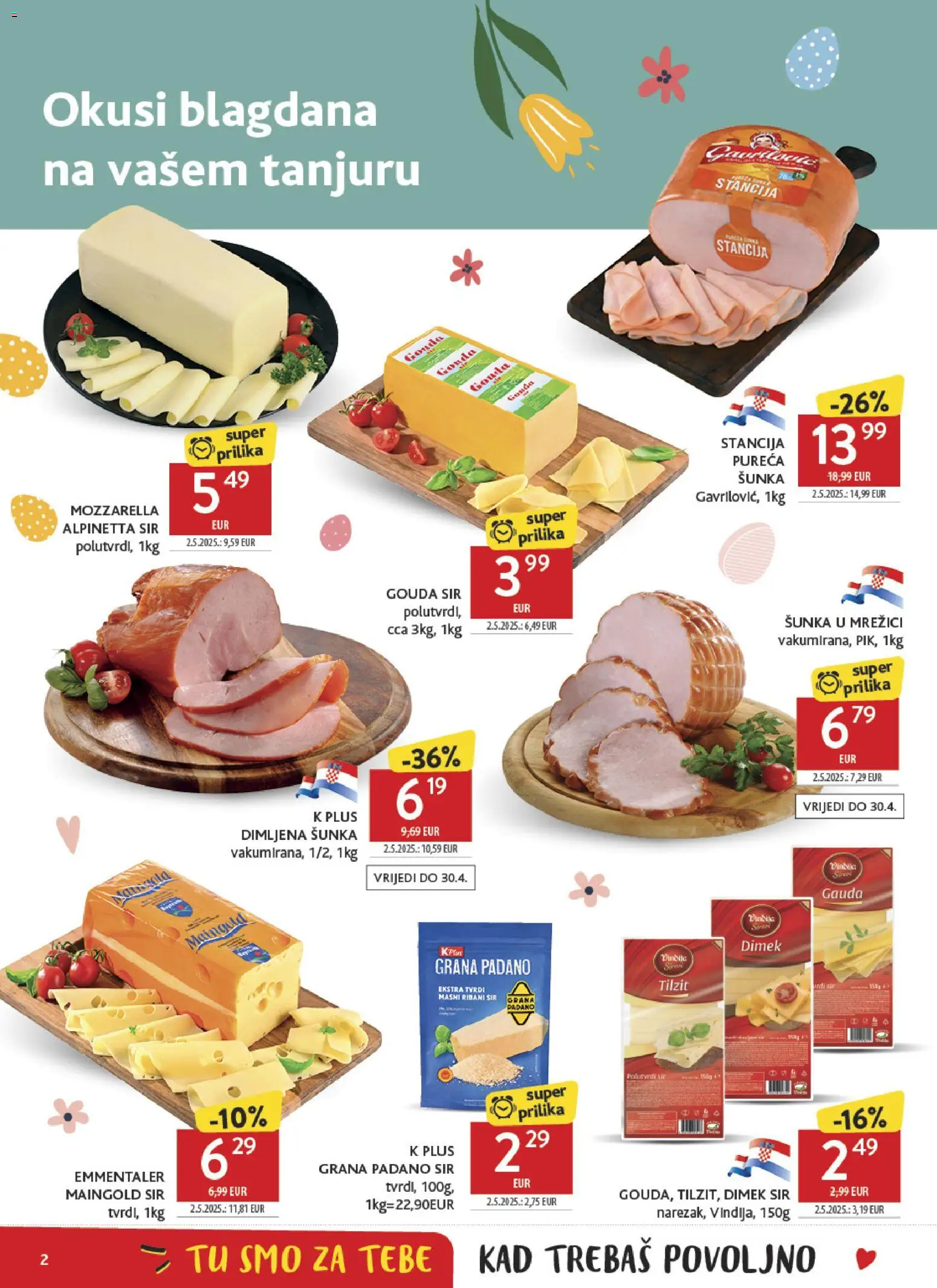 Konzum katalog | vrijedi od 01.04.2026 | Stranica: 2 | Proizvodi: Vindija, Mozzarella, Sir, Gouda
