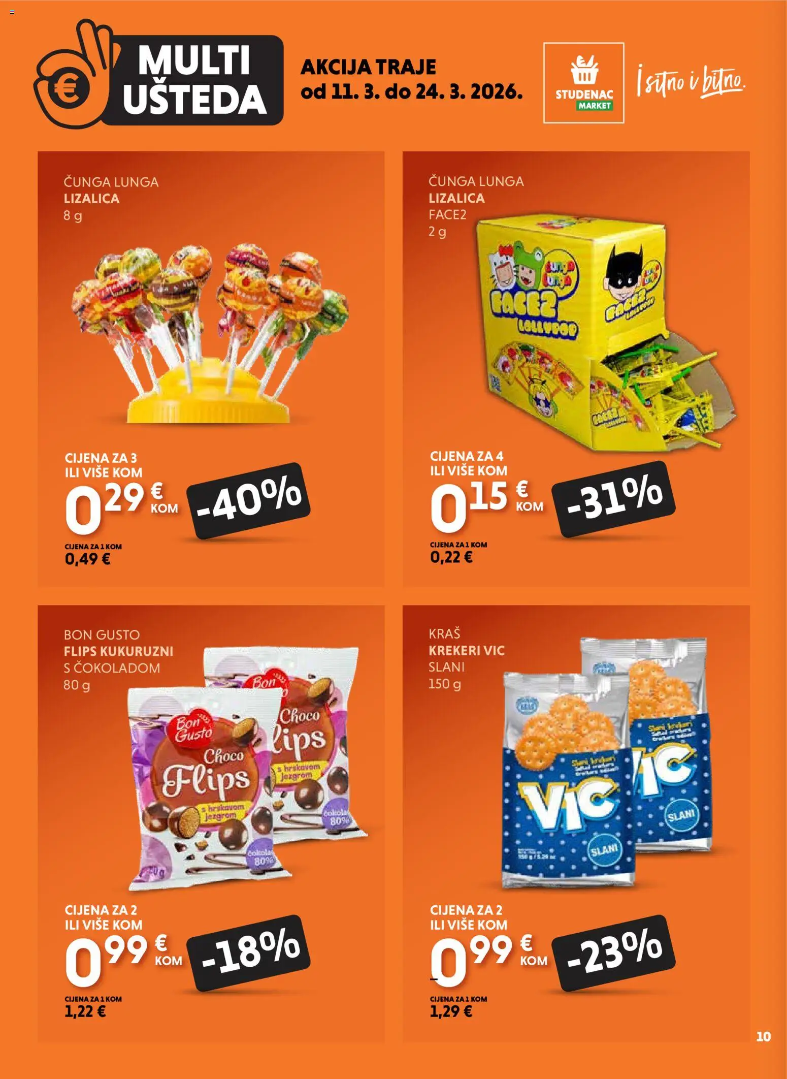 Studenac katalog | vrijedi od 11.03.2026 | Stranica: 10 | Proizvodi: Flips, Krekeri