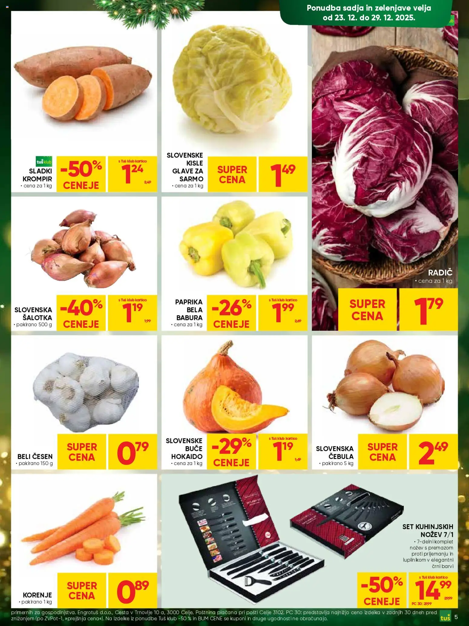 Novi Tuš katalog ponudbe – veljaven od 23.12.2025 | Stran: 5 | Izdelki: Paprika, Buče, Krompir, Cebula