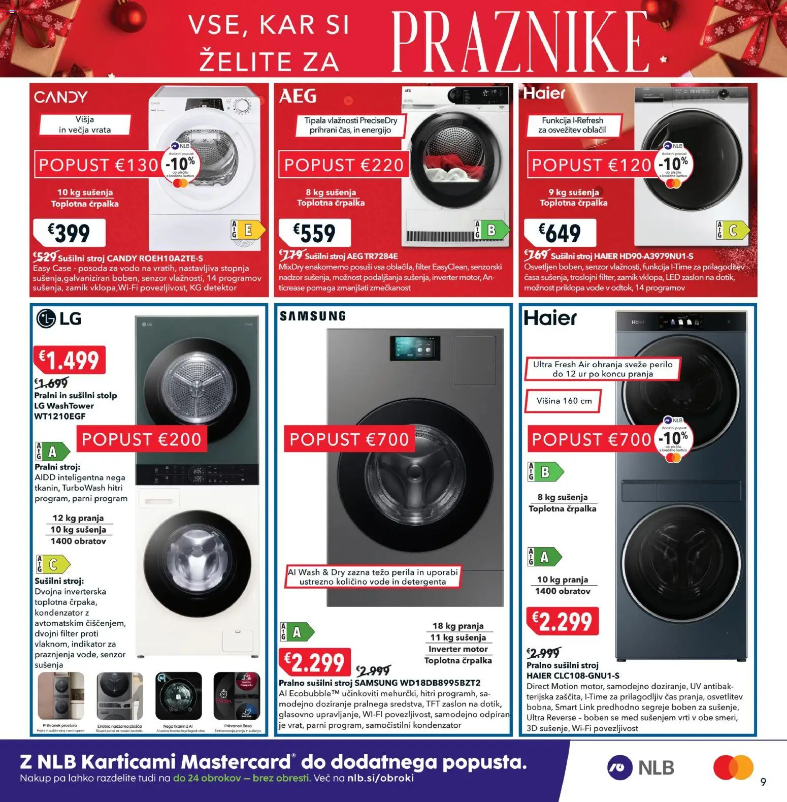 Novi Harvey Norman katalog ponudbe – veljaven od 08.12.2025 | Stran: 9 | Izdelki: Črpalka, Pralni stroj, Susilni stroj, Vrata