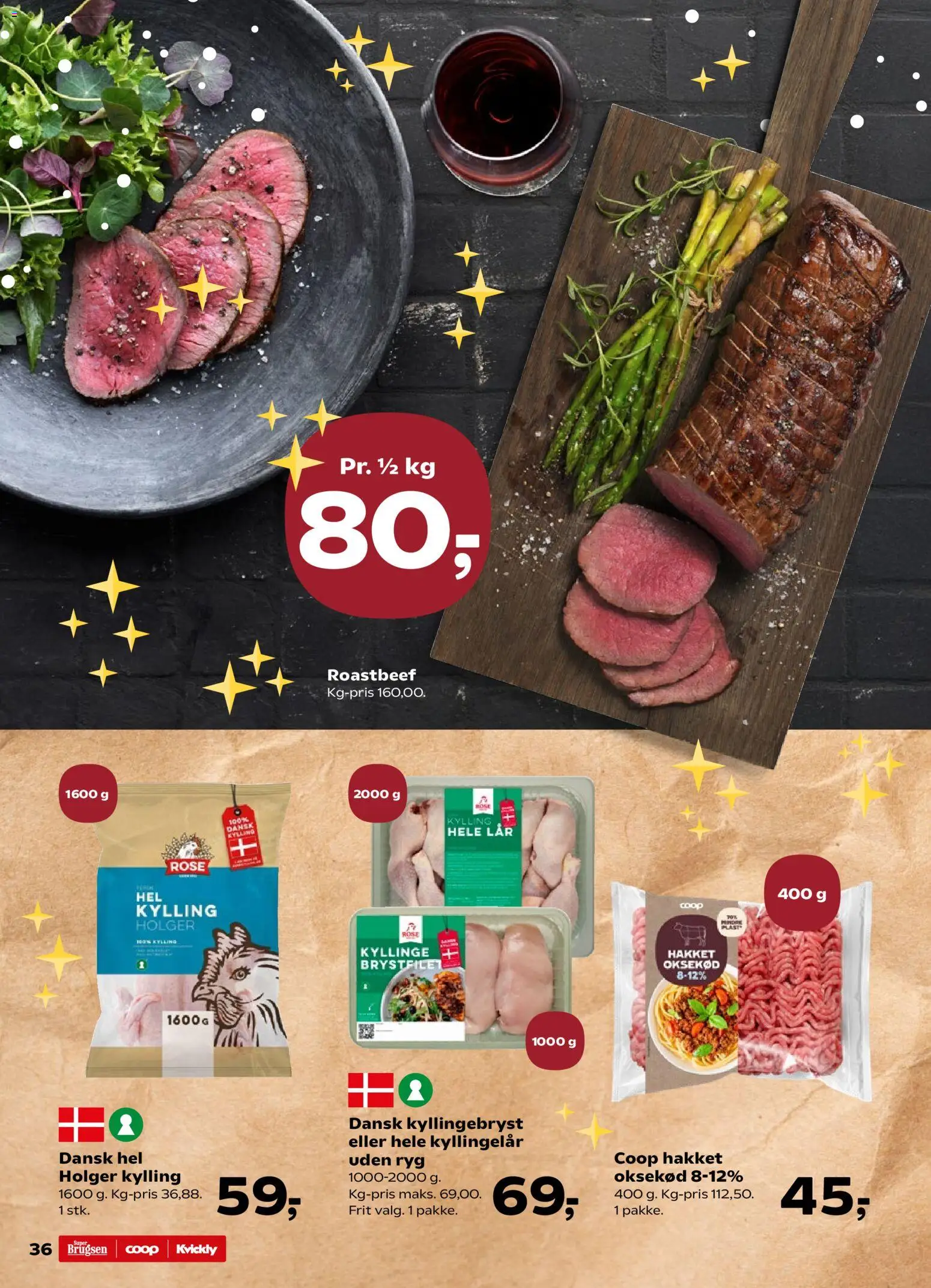 Kvickly tilbudsavis – gyldig fra 19.12.2025 | Side: 40 | Produkter: Oksekød, Roastbeef