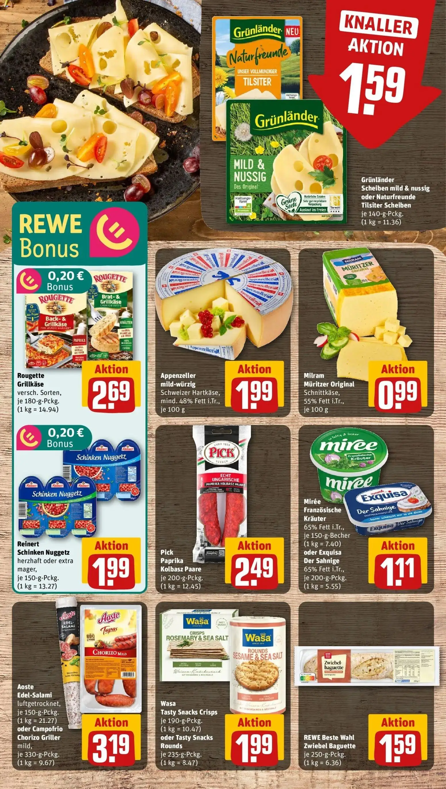 Rewe Prospekt Mannheim / Rheinau	 – gültig ab 12.04.2026 | Seite: 7 | Produkte: Baguette, Paprika, Grunlander, Salami