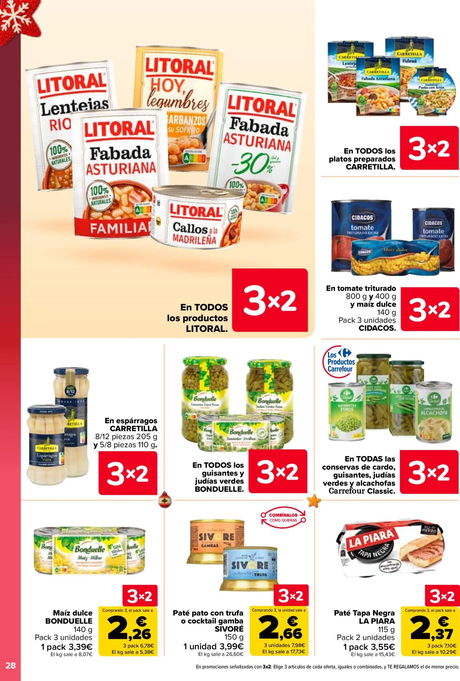 Carrefour folleto │ válido desde el 29.12.2025 | Página: 28 | Productos: Paté, Νερό καρύδας, Té, Tomate triturado
