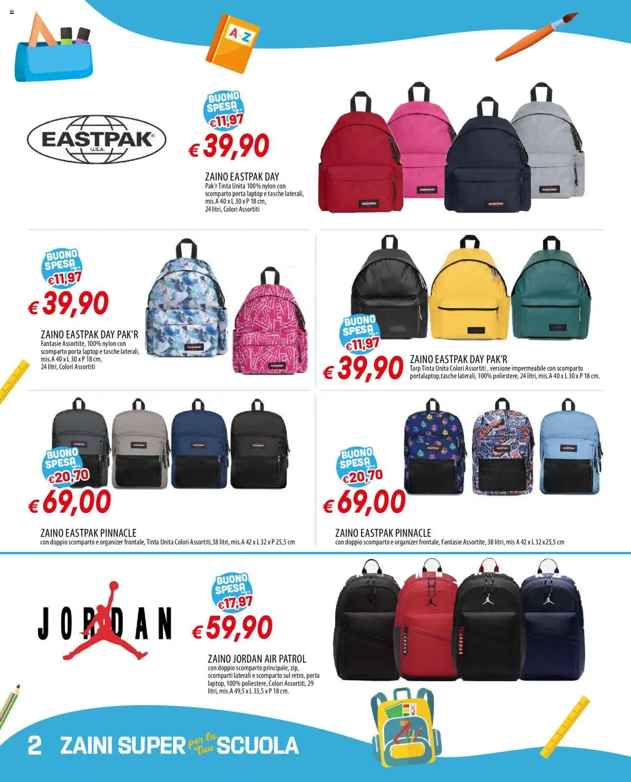 Volantino Galassia del 24.07.2025 | Pagina: 2 | Prodotti: Jordan, Zaino, Laptop