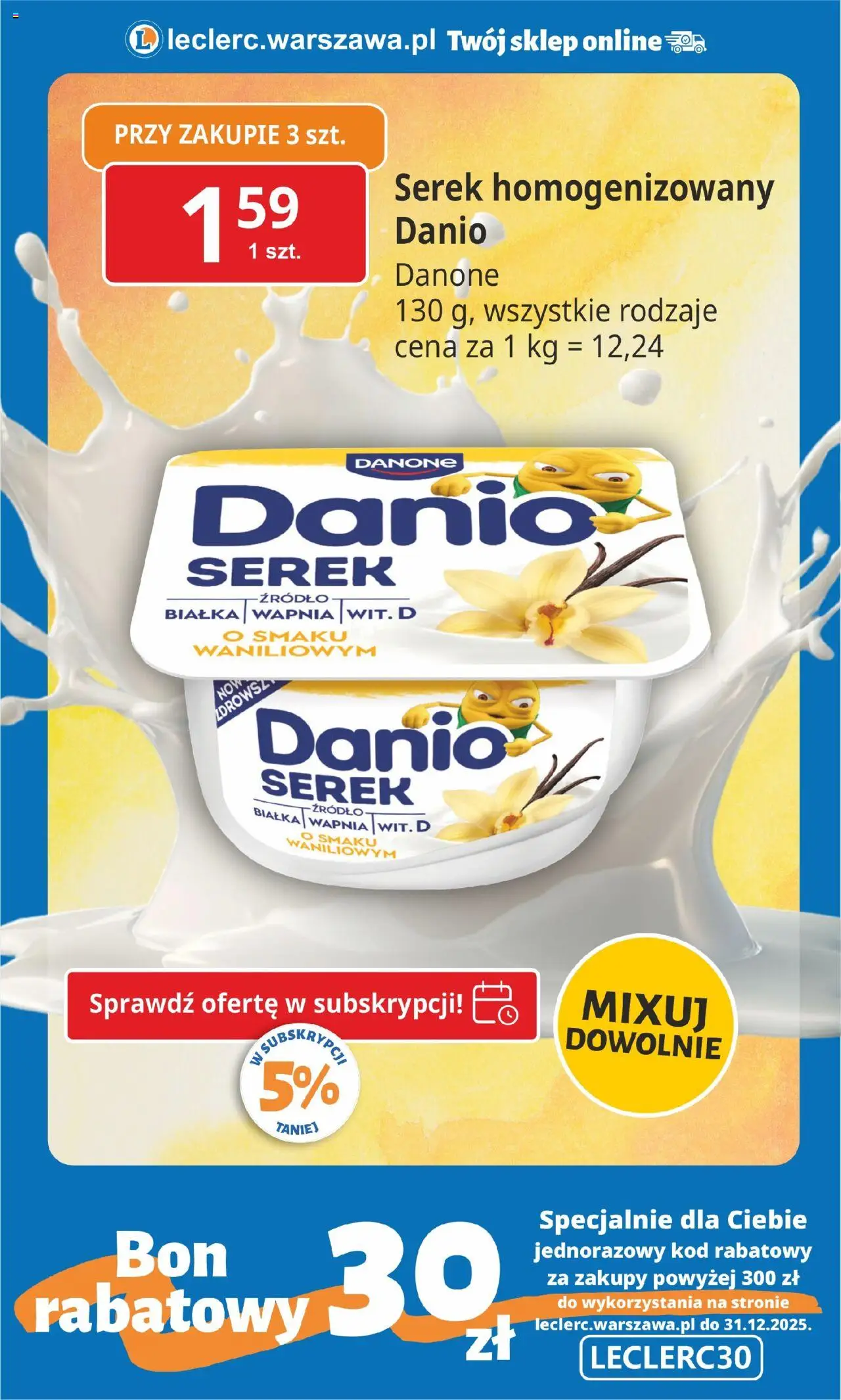 E.Leclerc Gazetka - Warszawa Ursynów od 17.10.2025 | Strona: 5 | Produkty: Serek homogenizowany, Serek
